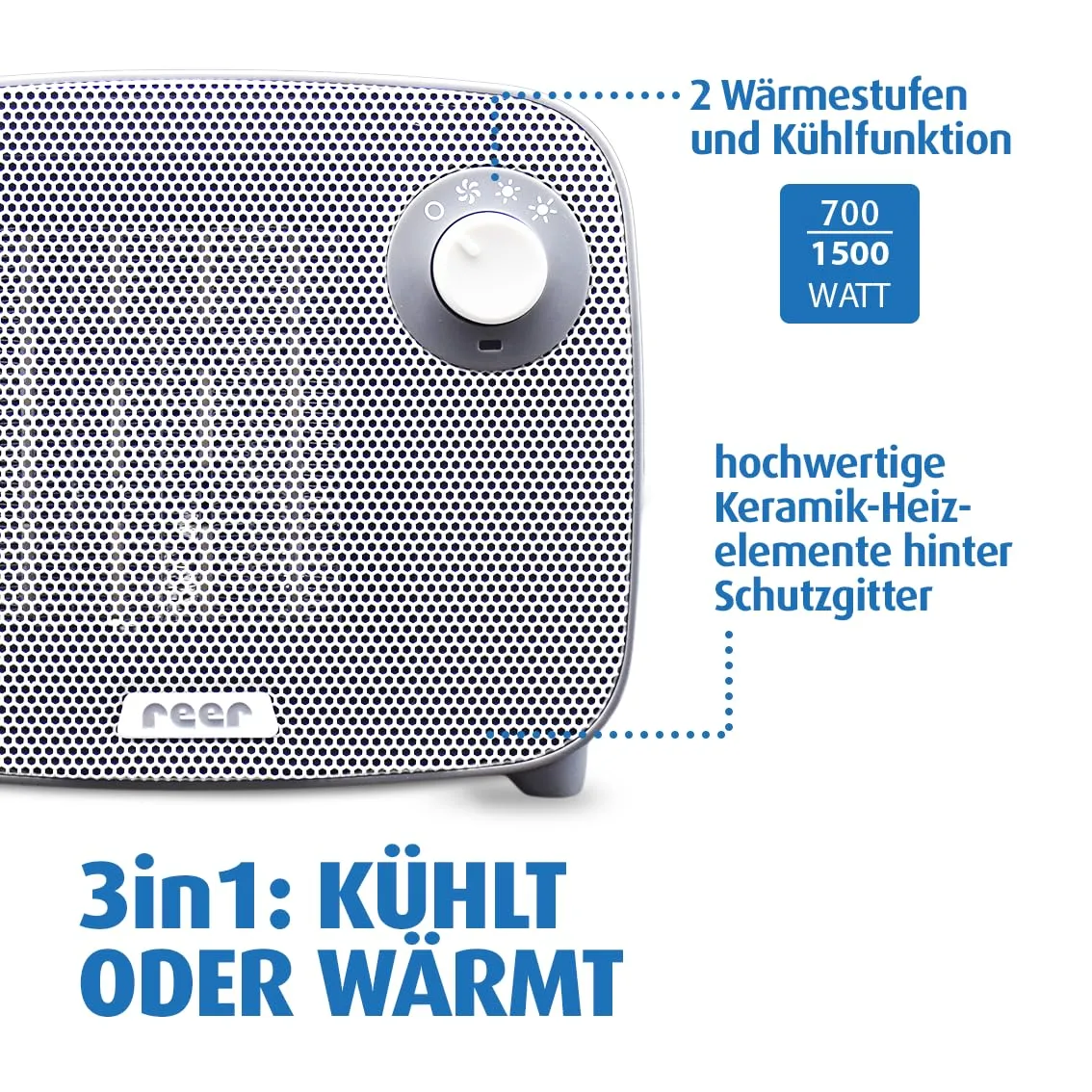 Reer FeelWell Air Heizlüfter Anthrazit 700/1500W