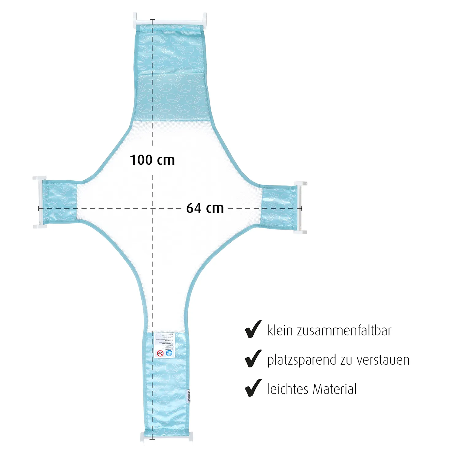 Reer MyHappyBath Sling Badewannen-Netz Blau 100x64 cm