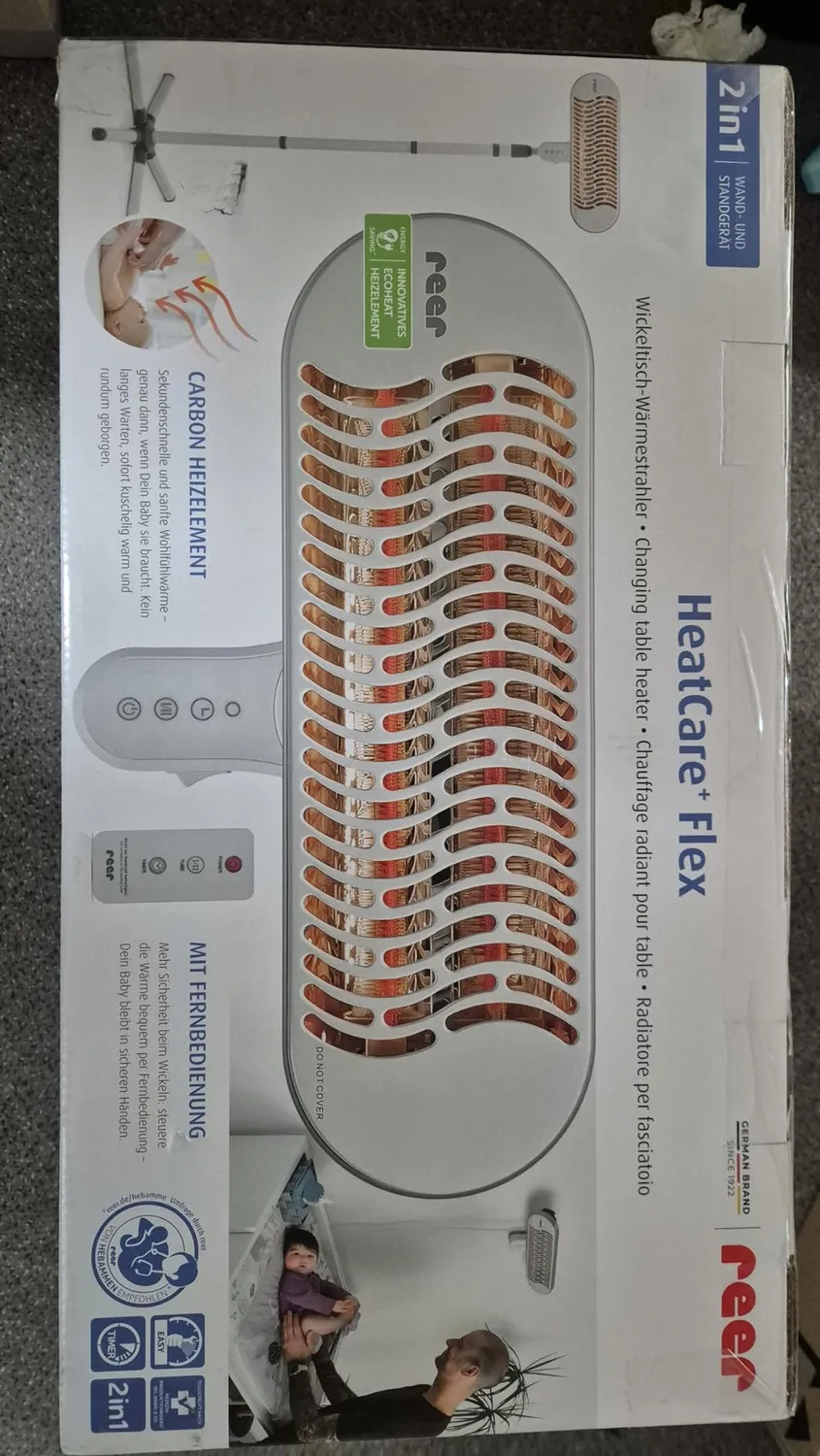 reer HeatCare+ Flex Wärmestrahler Wickeltisch 2in1 Standgerät