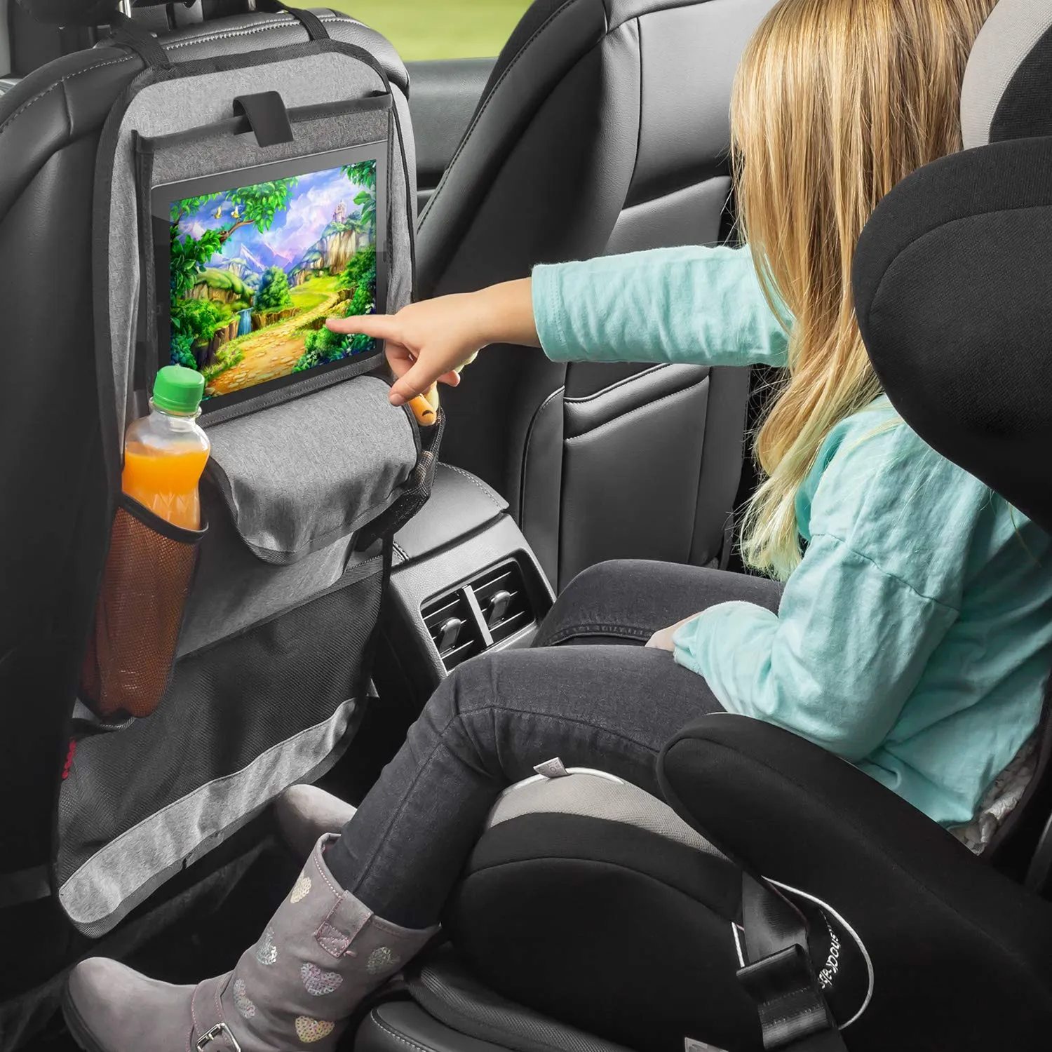 reer TravelKid Entertain Autositz-Organizer Grau Tablet-Fach