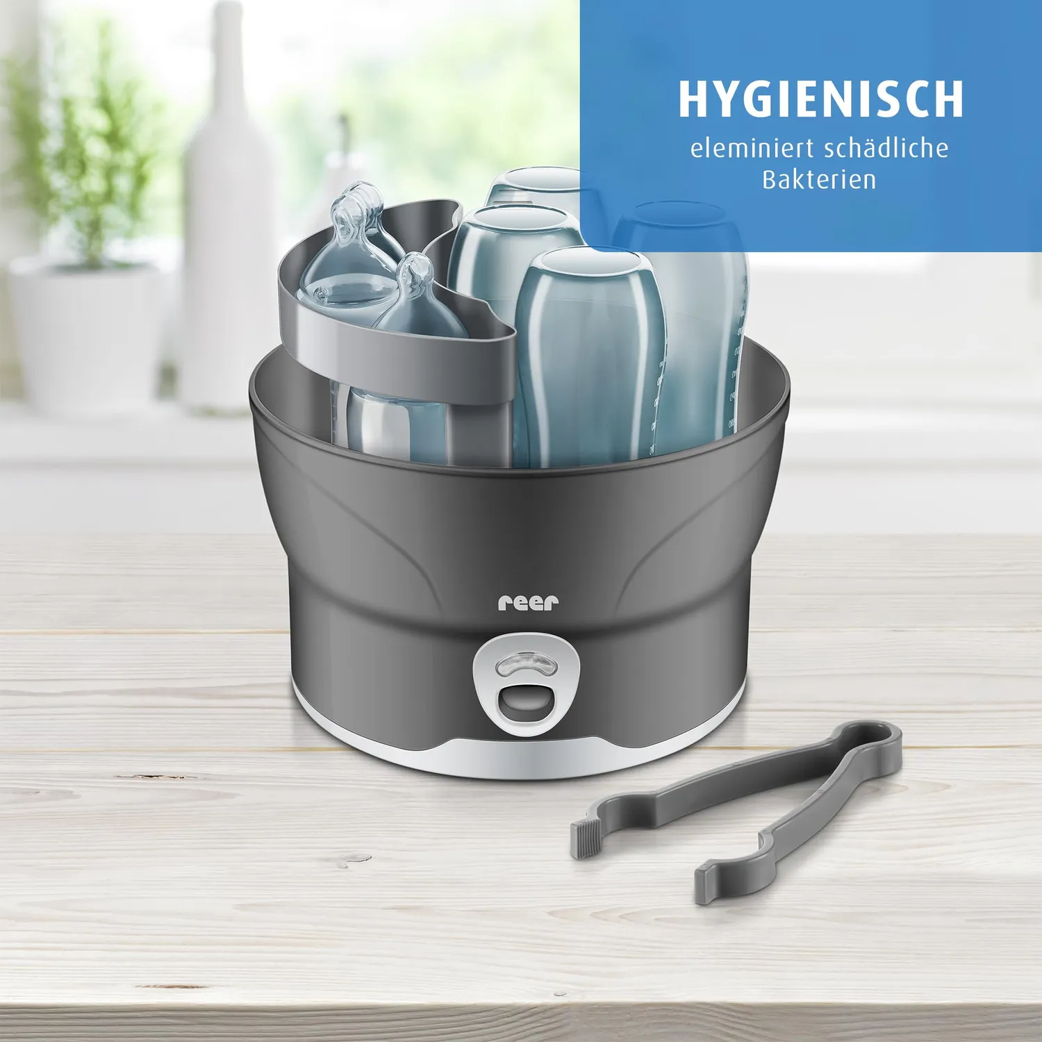 reer VapoMat S Sterilisator Single für 6 Flaschen