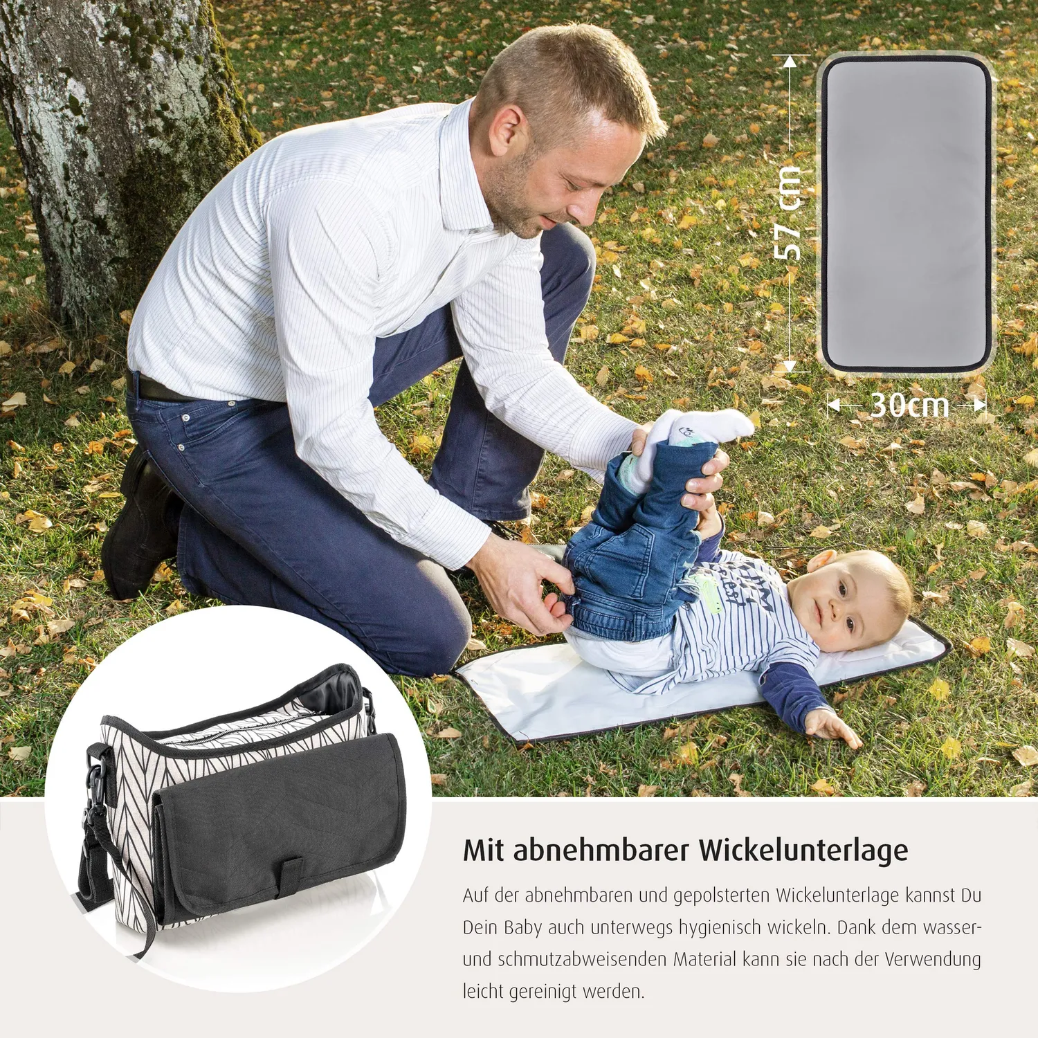 reer Clip&Go Vario Kinderwagen-Organizer mit Wickelauflage