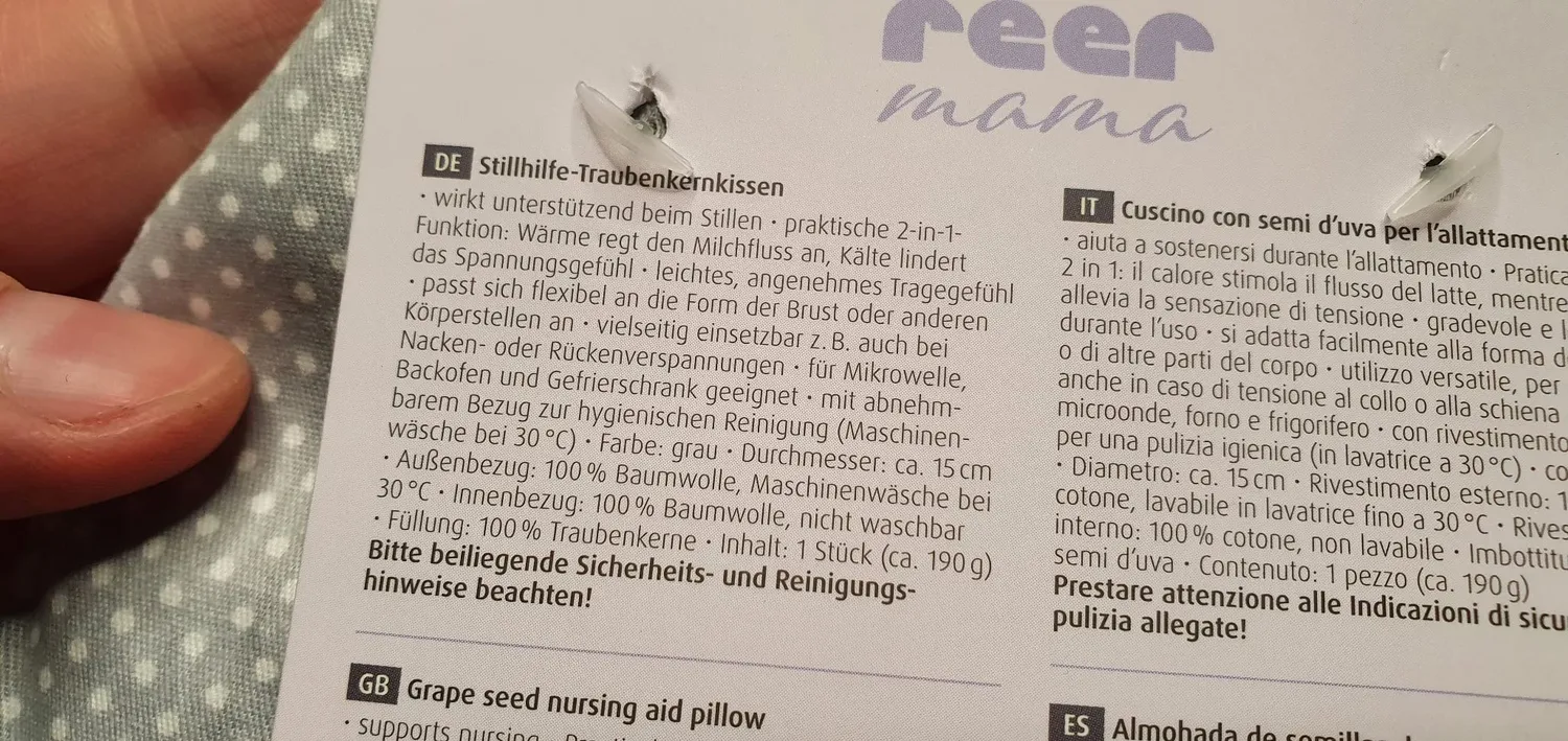 reer Stillhilfe Traubenkernkissen Brust 15 cm