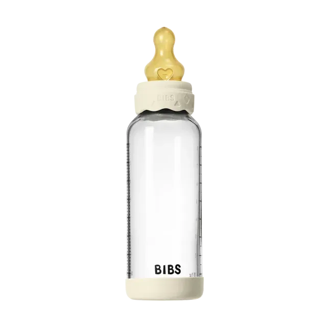 BIBS Boheme Babyflasche Glas 240ml Ivory Latex