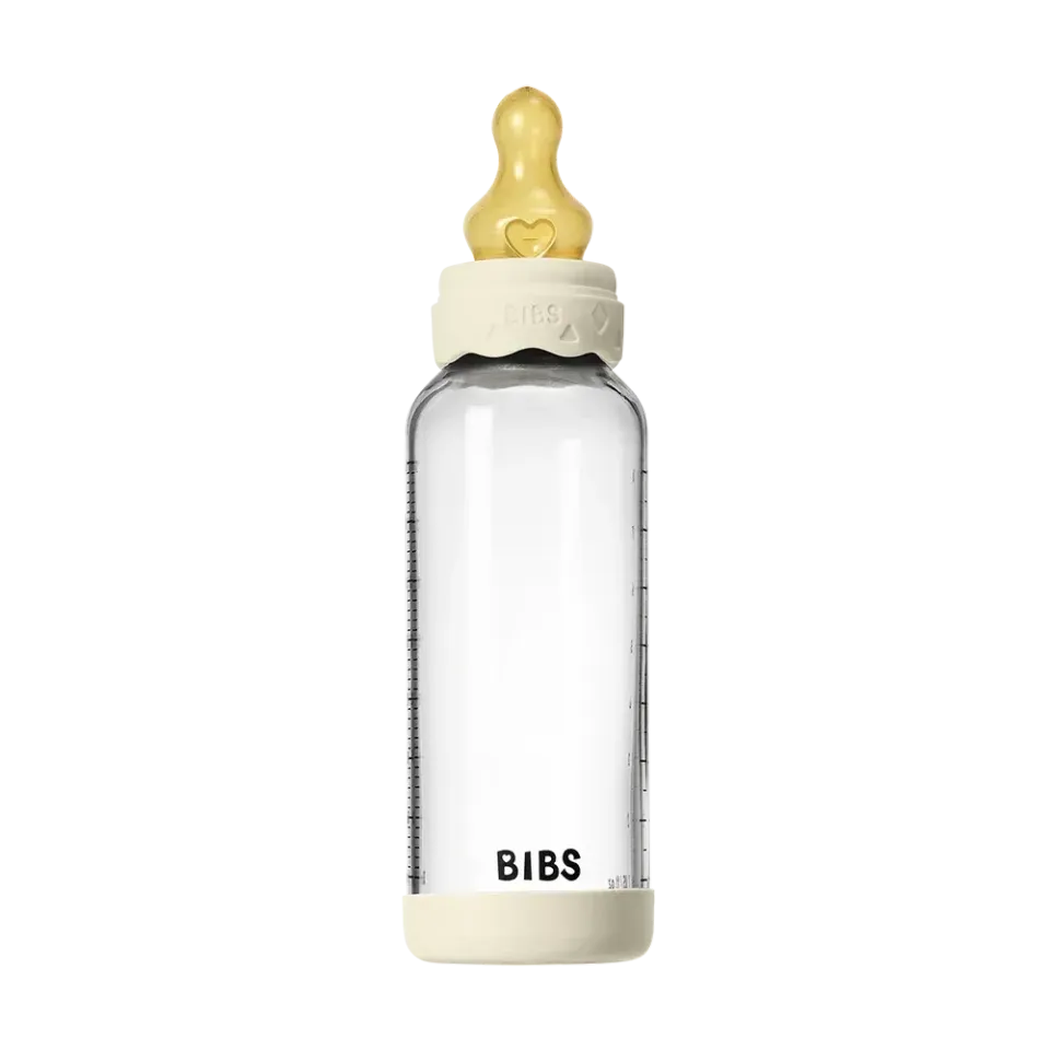 BIBS Boheme Babyflasche Glas 240ml Ivory Latex