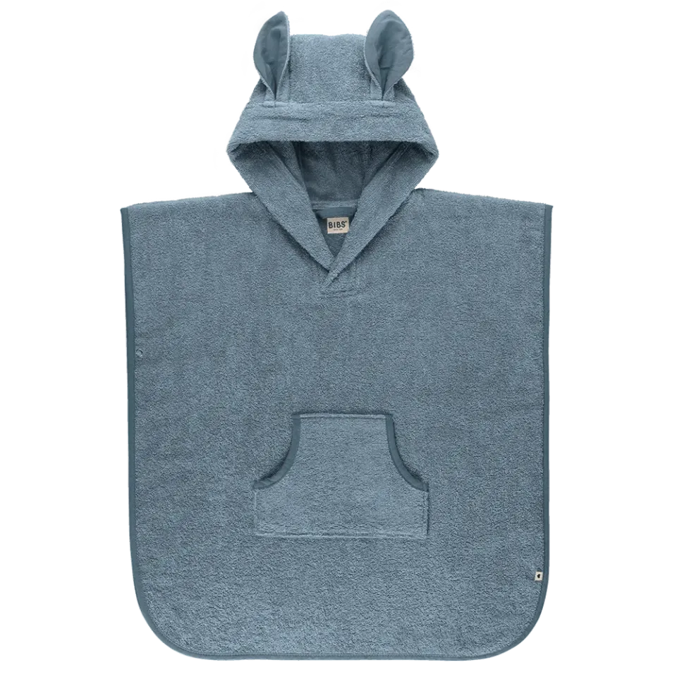 BIBS Kangaroo Poncho Badeponcho 56x60 Petrol Bio 2-4J