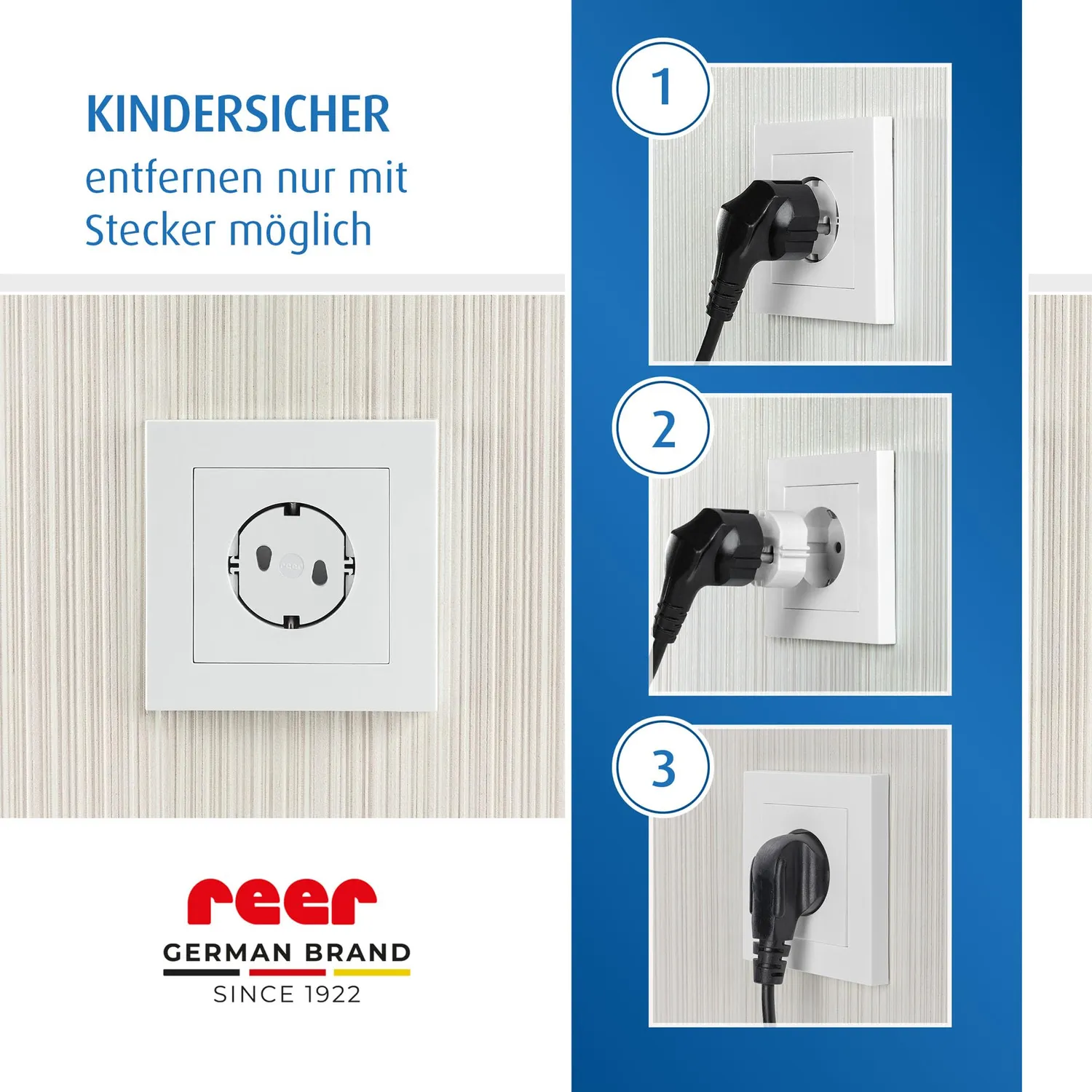 Reer Steckdosenkappe weiß 5 Stück Kindersicherung