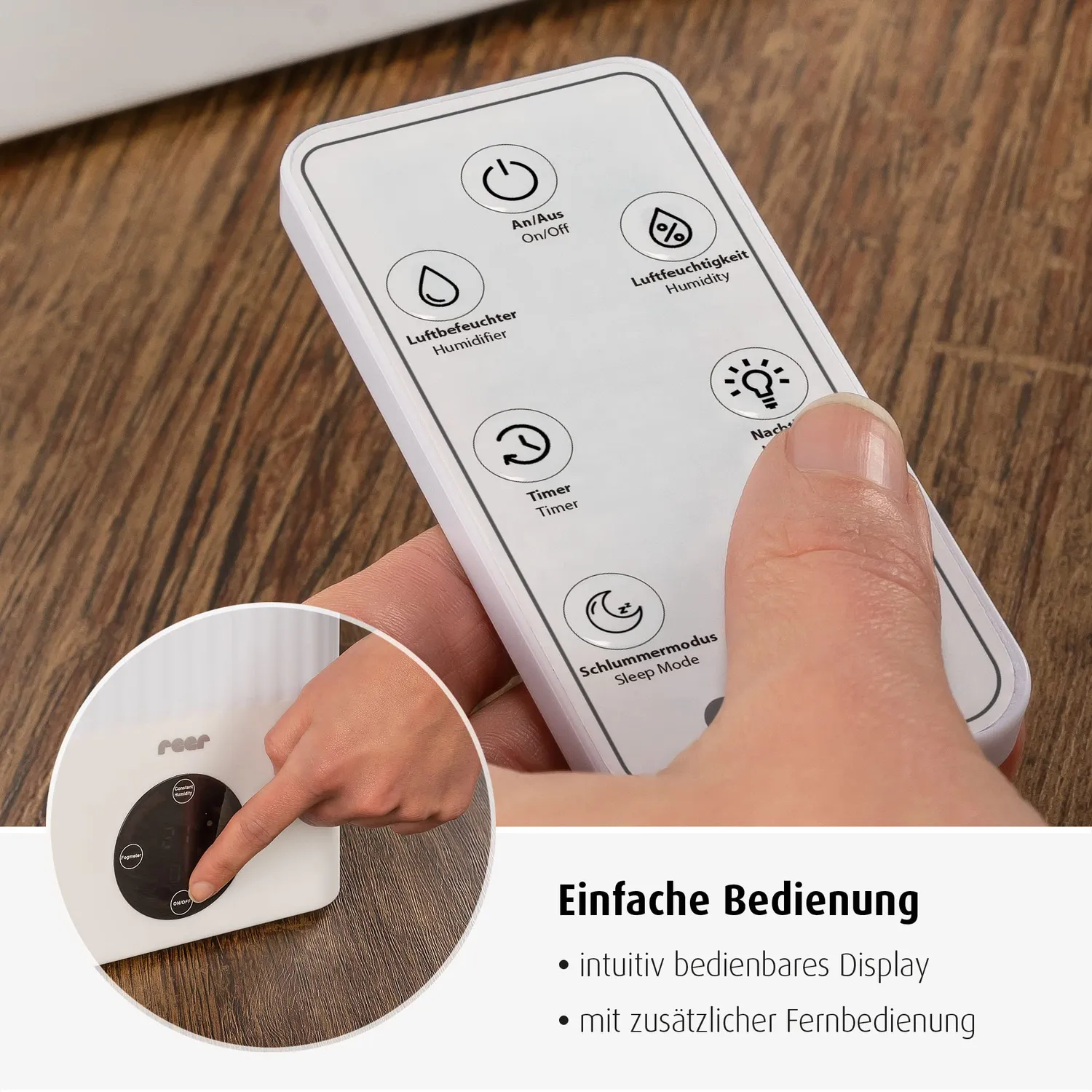 Reer 2in1 Humidifier Luftbefeuchter weiß Ultraschall