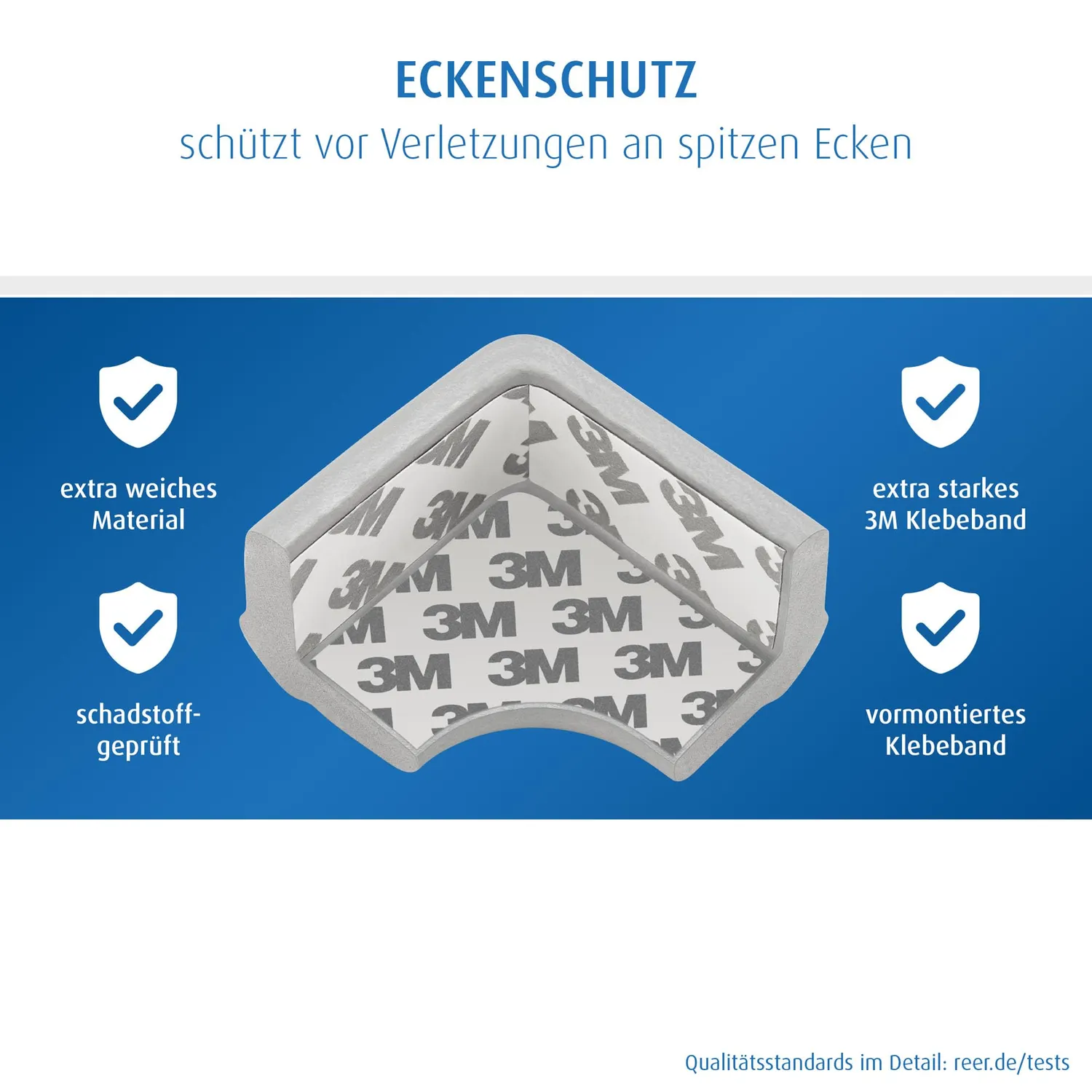 Reer Soft Eckenschutz grau bissfest 4 Stück