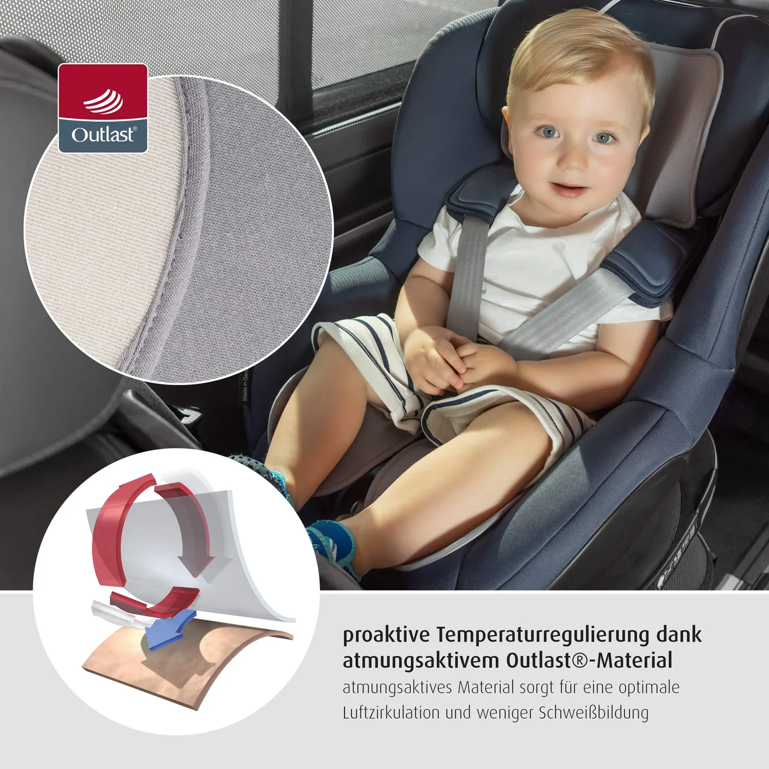 Reer TravelKid Breeze Sitzauflage 80x30 Outlast Kühlend