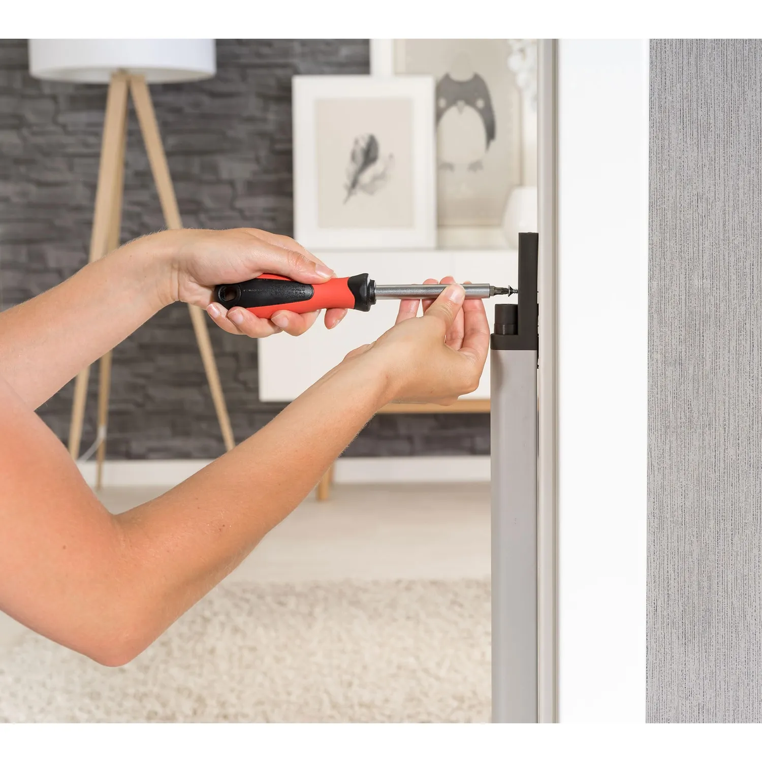 reer EasyFix Schnellmontage-System Türgitter Trend grau