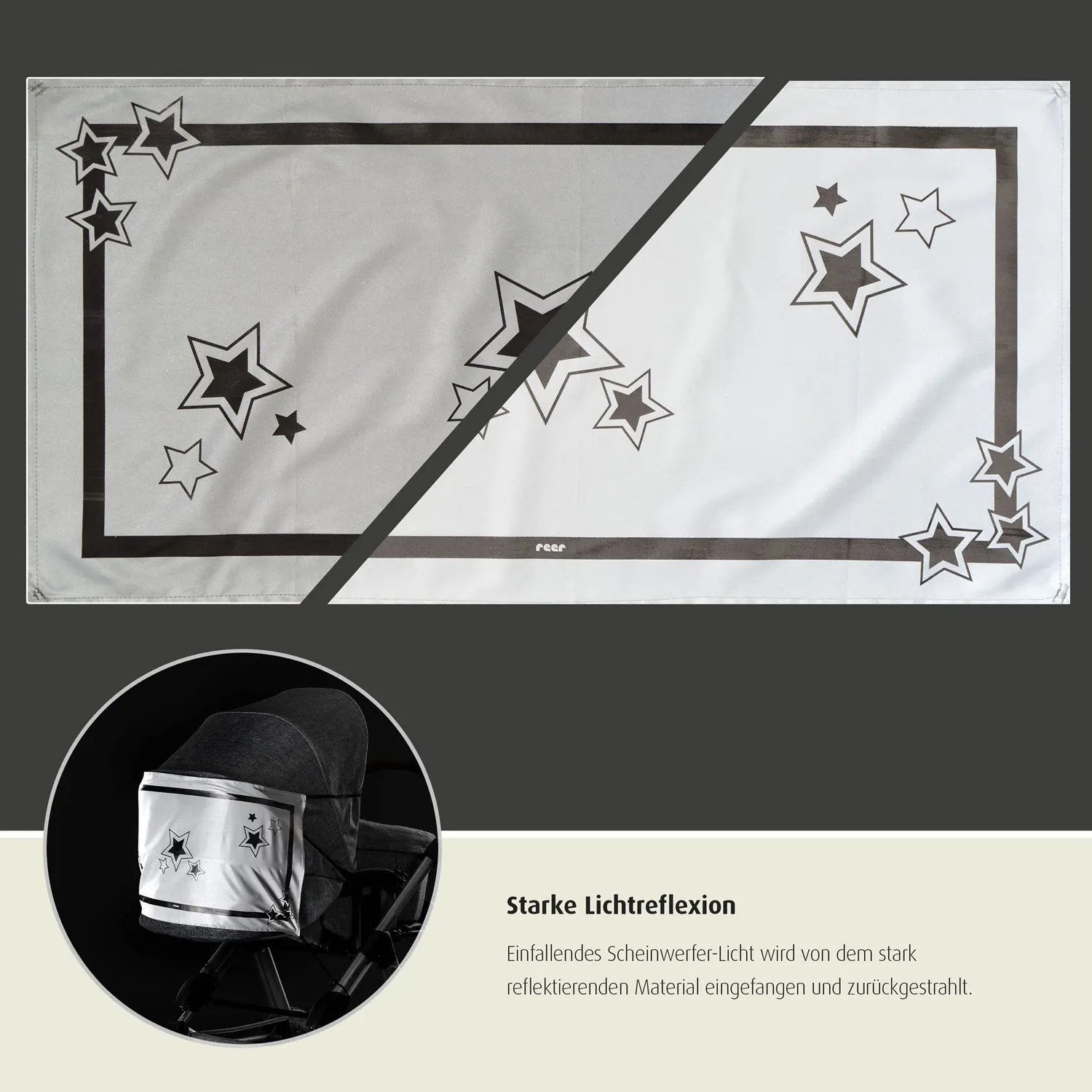Reer MyBuddyGuard Kinderwagen Reflektor-Banner grau