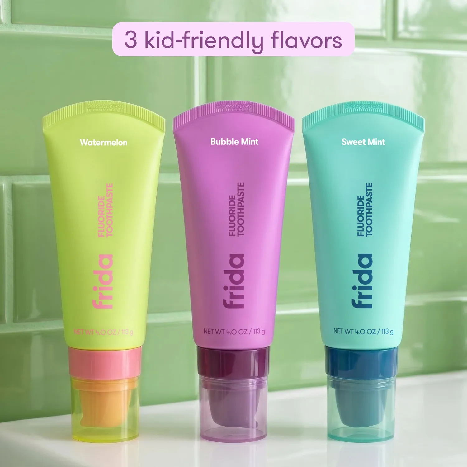 Frida Kids Fluoride Toothpaste Zahnpasta Bubble Mint mit Fluorid