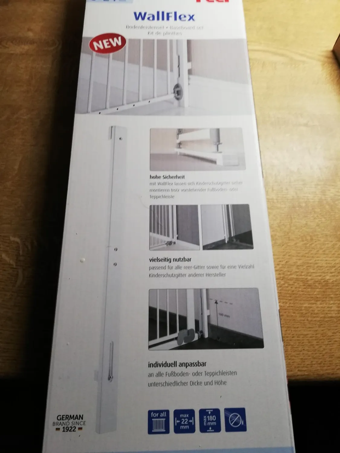 Reer WallFlex Abstandhalter Fußleiste Türgitter Weiß Holz