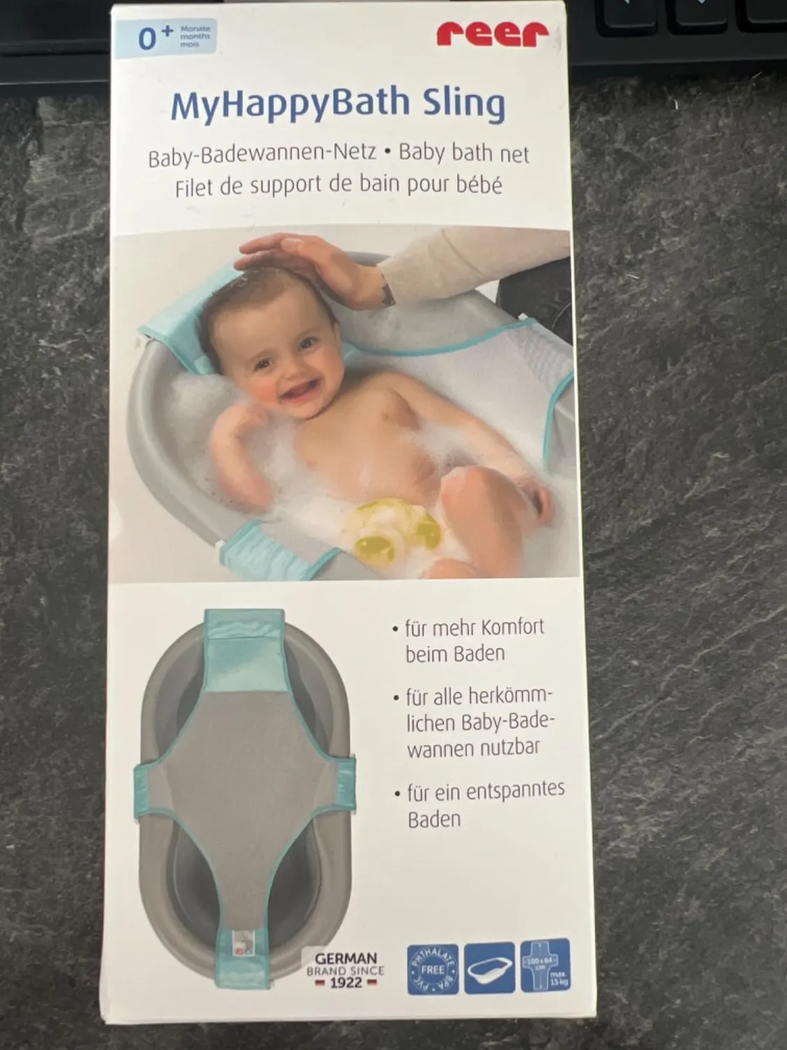Reer MyHappyBath Sling Badewannen-Netz Blau 100x64 cm