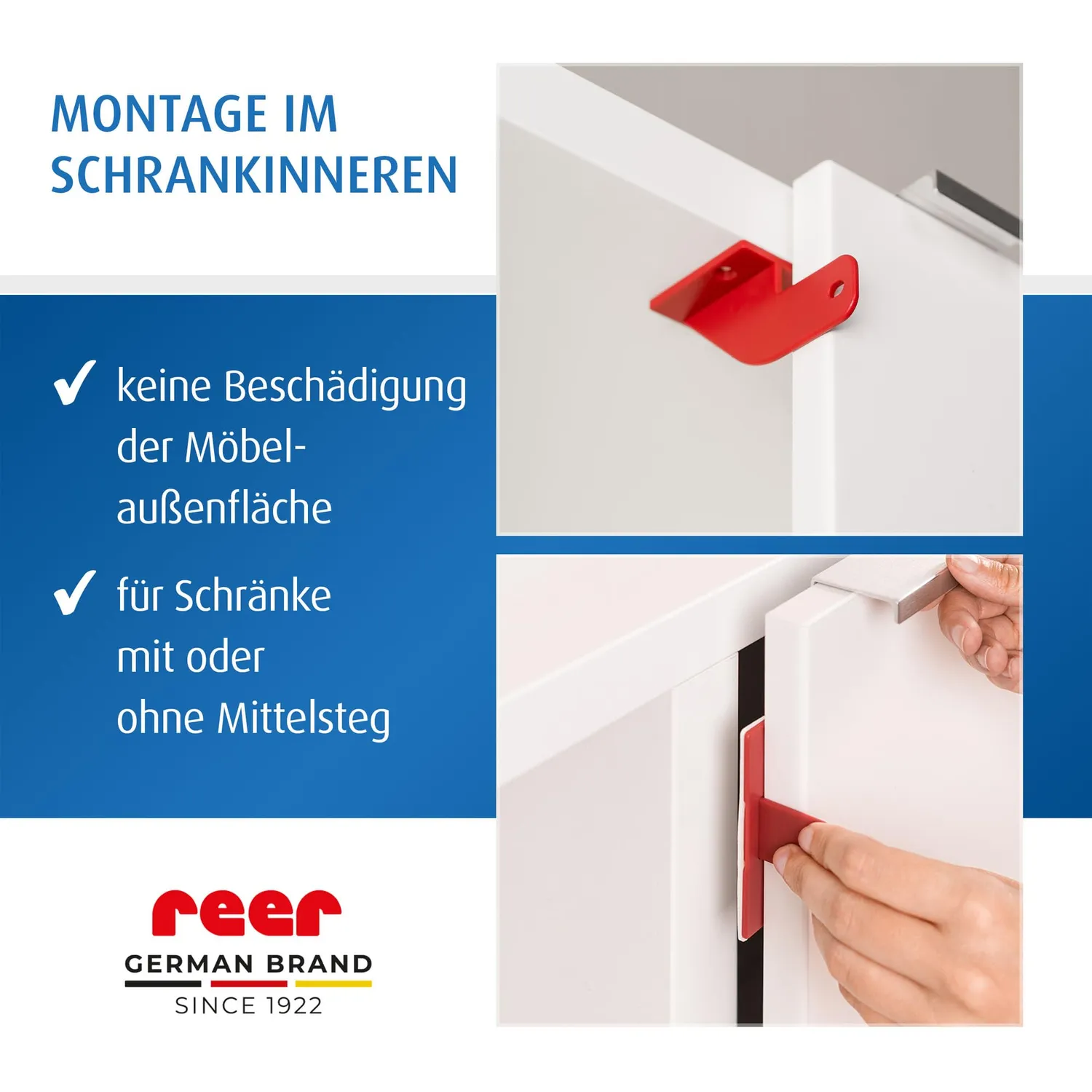 Reer Schrank-Schloss Doppeltüren 71081 Grau 1er