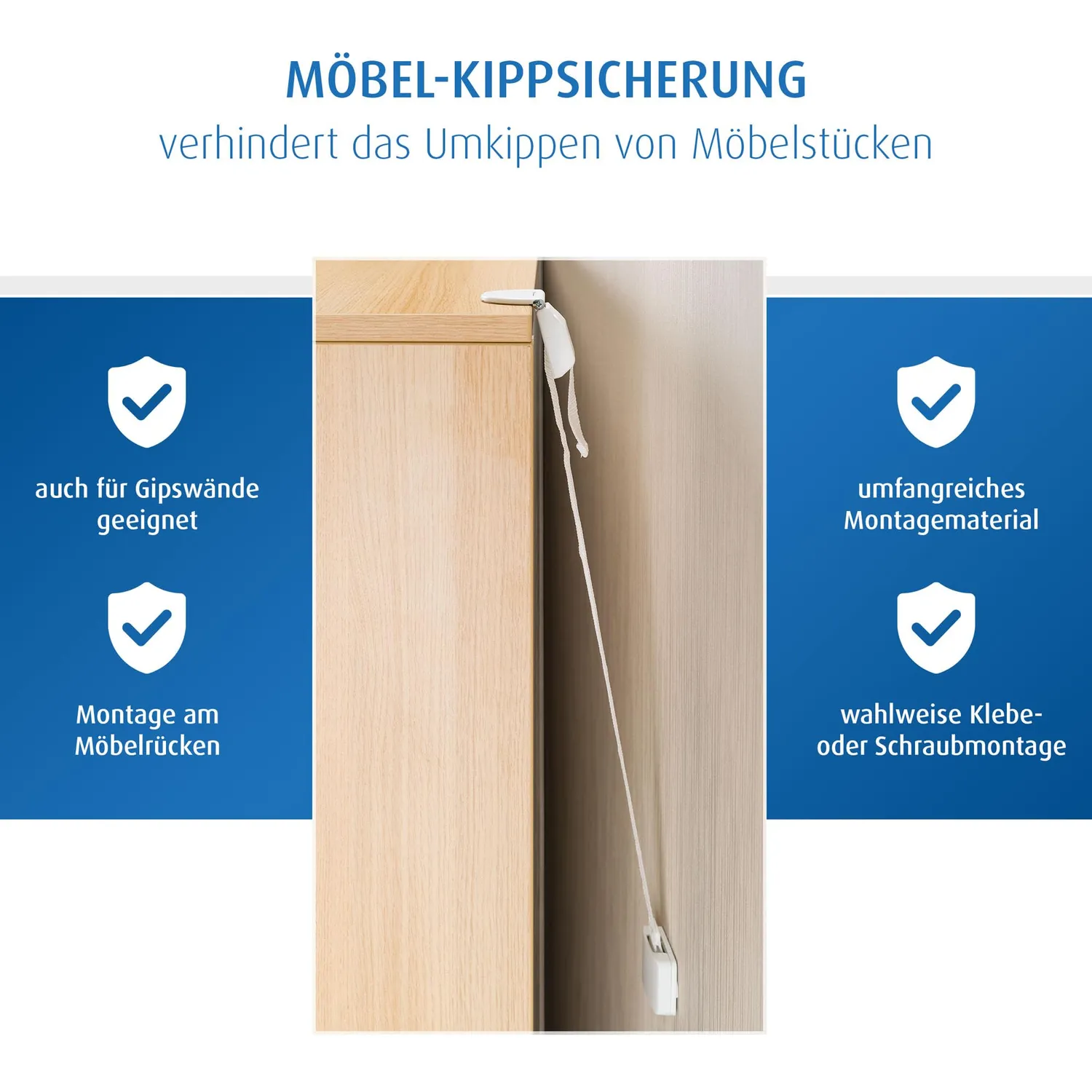 Reer Möbel-Kipp-Sicherung 2 Stück zum Kleben