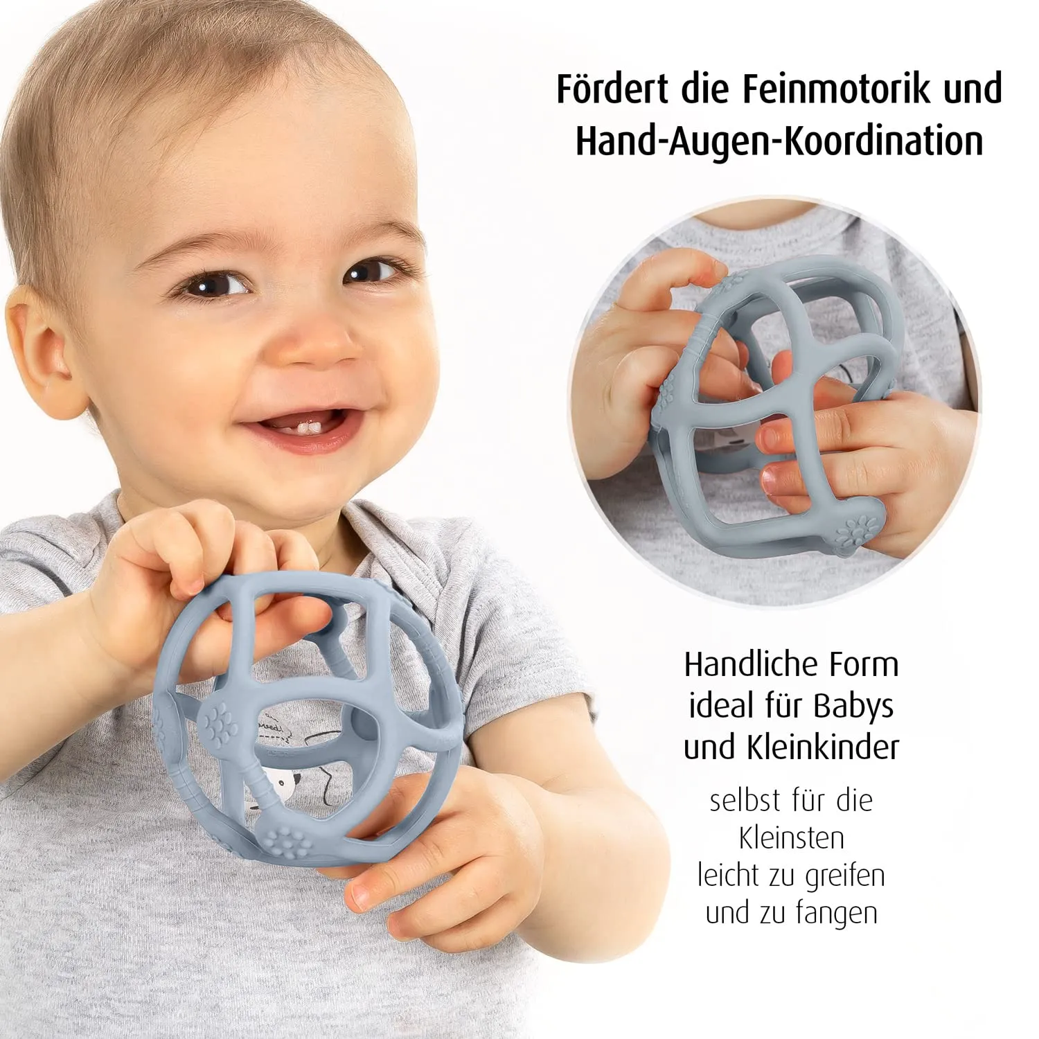 Reer Bite&Play Beiß- und Greifball blau Silikon