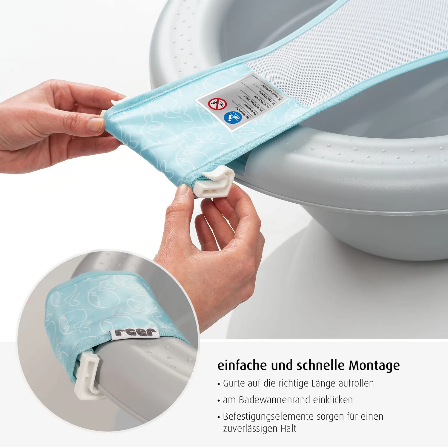 Reer MyHappyBath Sling Badewannen-Netz Blau 100x64 cm