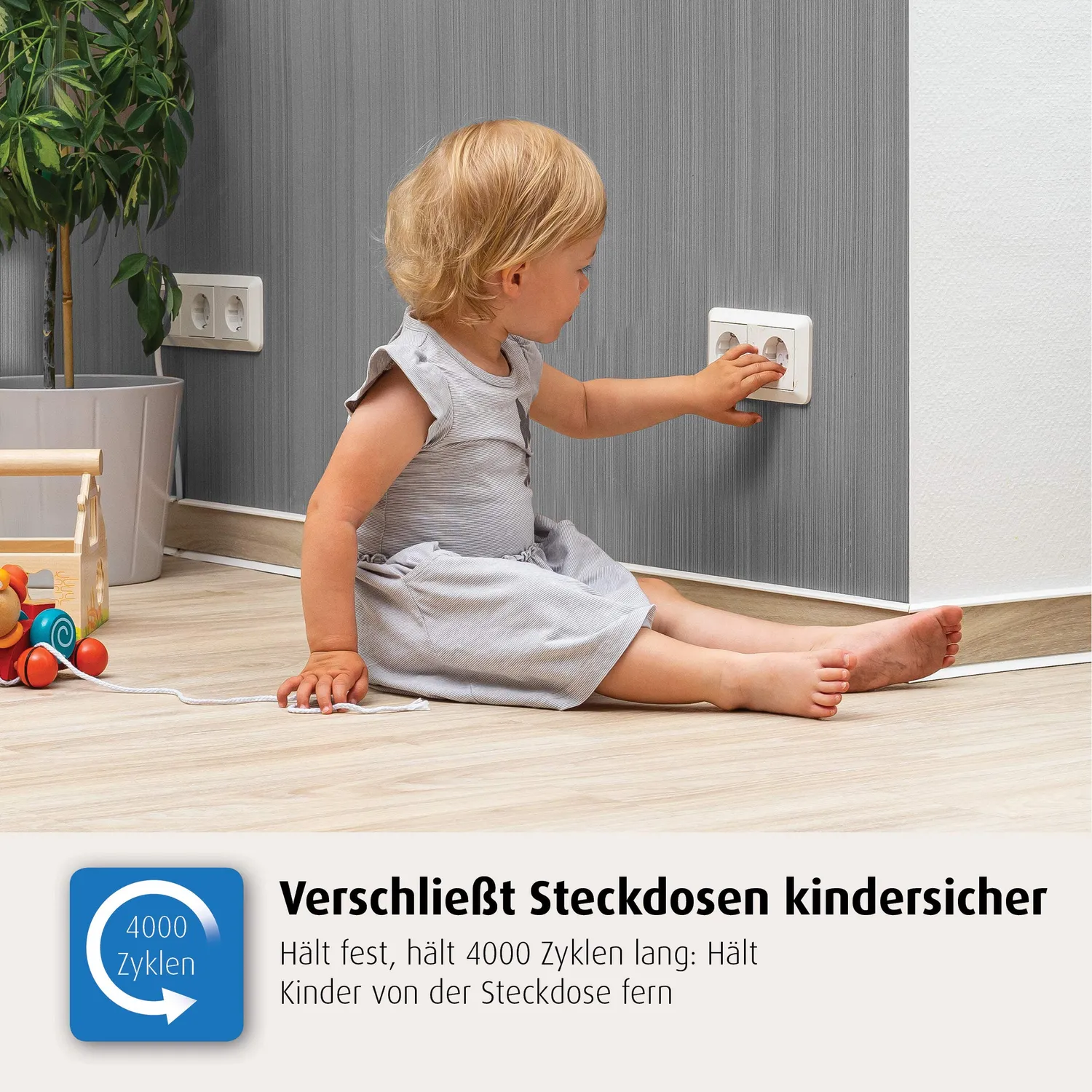 Reer 3246.010 Steckdosenschutz weiß 10 Stück zum Kleben
