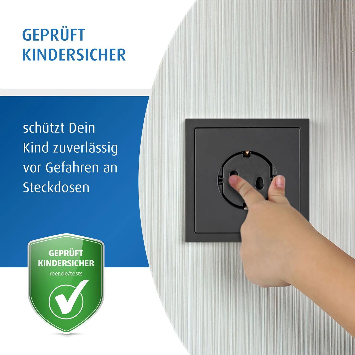 Reer Steckdosenkappe Kindersicherung schwarz 20 Stück
