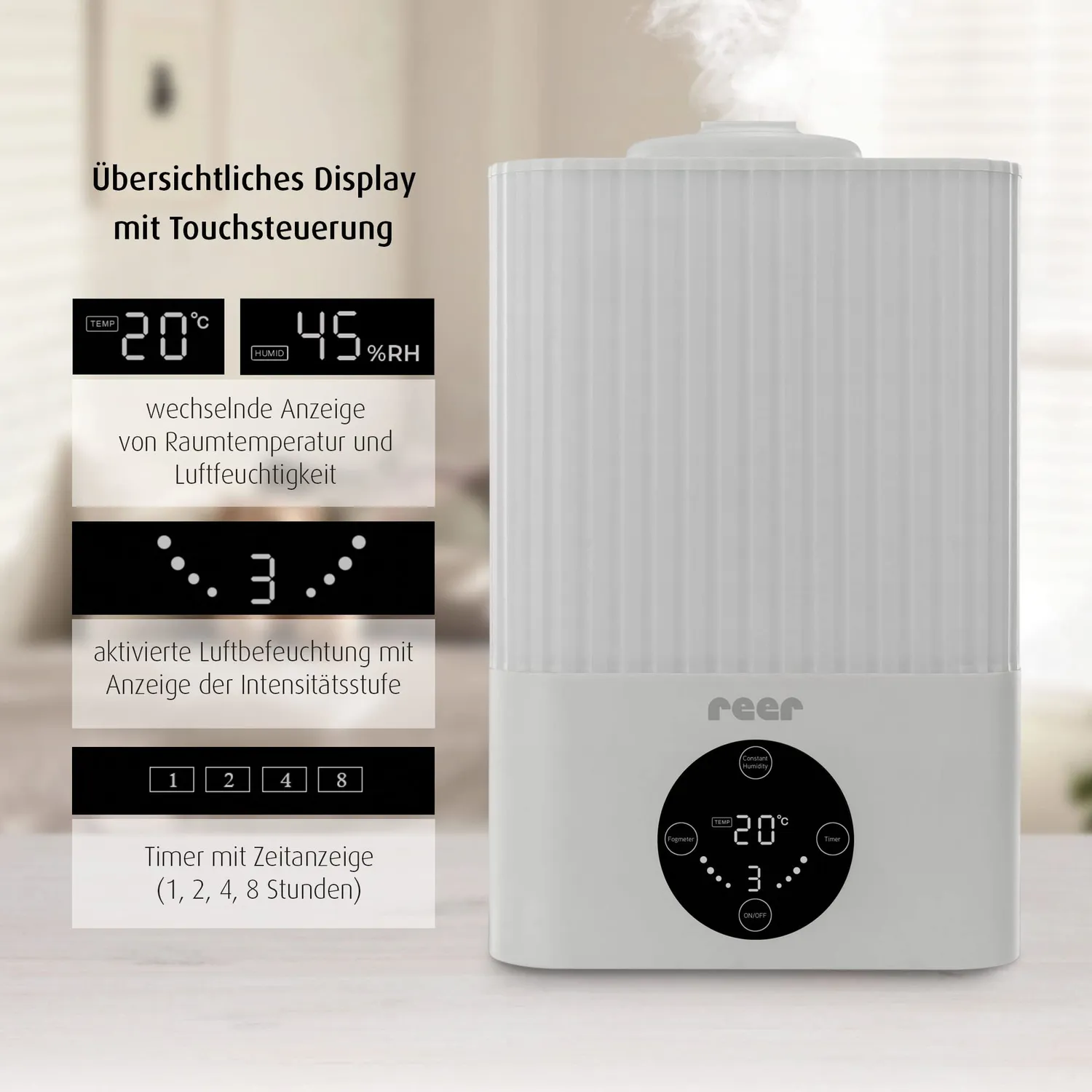 Reer 2in1 Humidifier Luftbefeuchter weiß Ultraschall