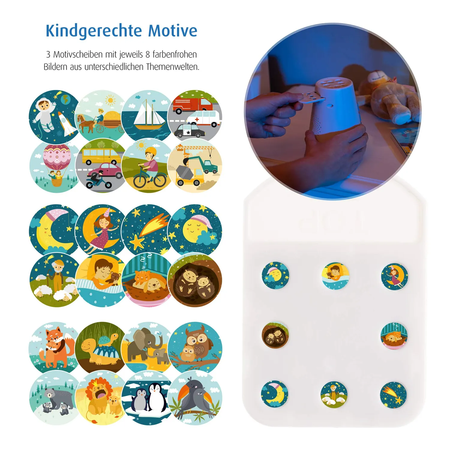 Reer DreamBeam Motivprojektor weiß mit 24 Bildern
