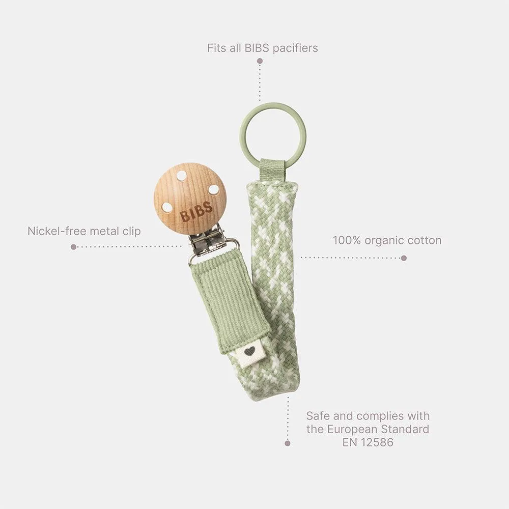 BIBS Schnullerclip Schnullerkette Sand/Ivory Bio-Baumwolle