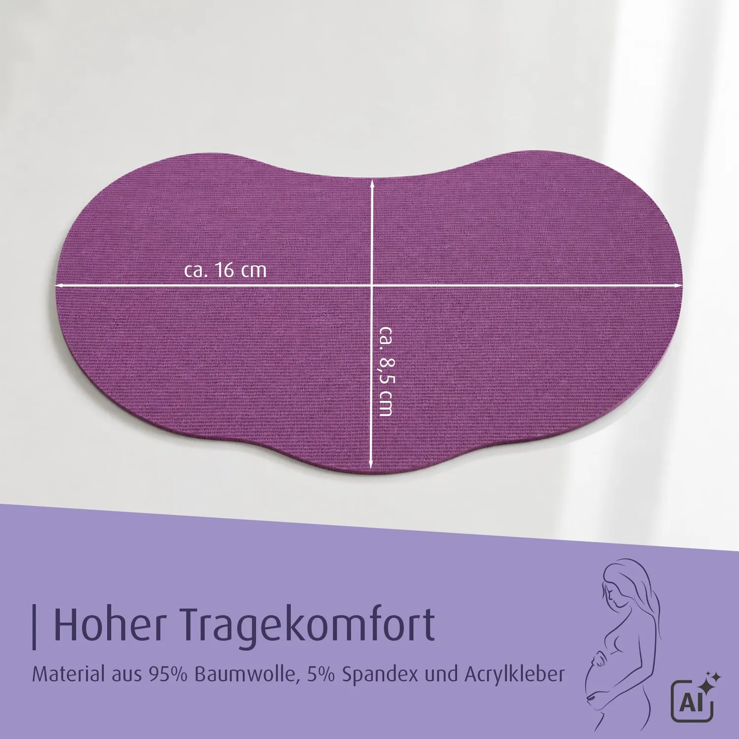 Reer Mama Kinesiotape Schwangerschaft Tape Lila 6 Stück elastisch