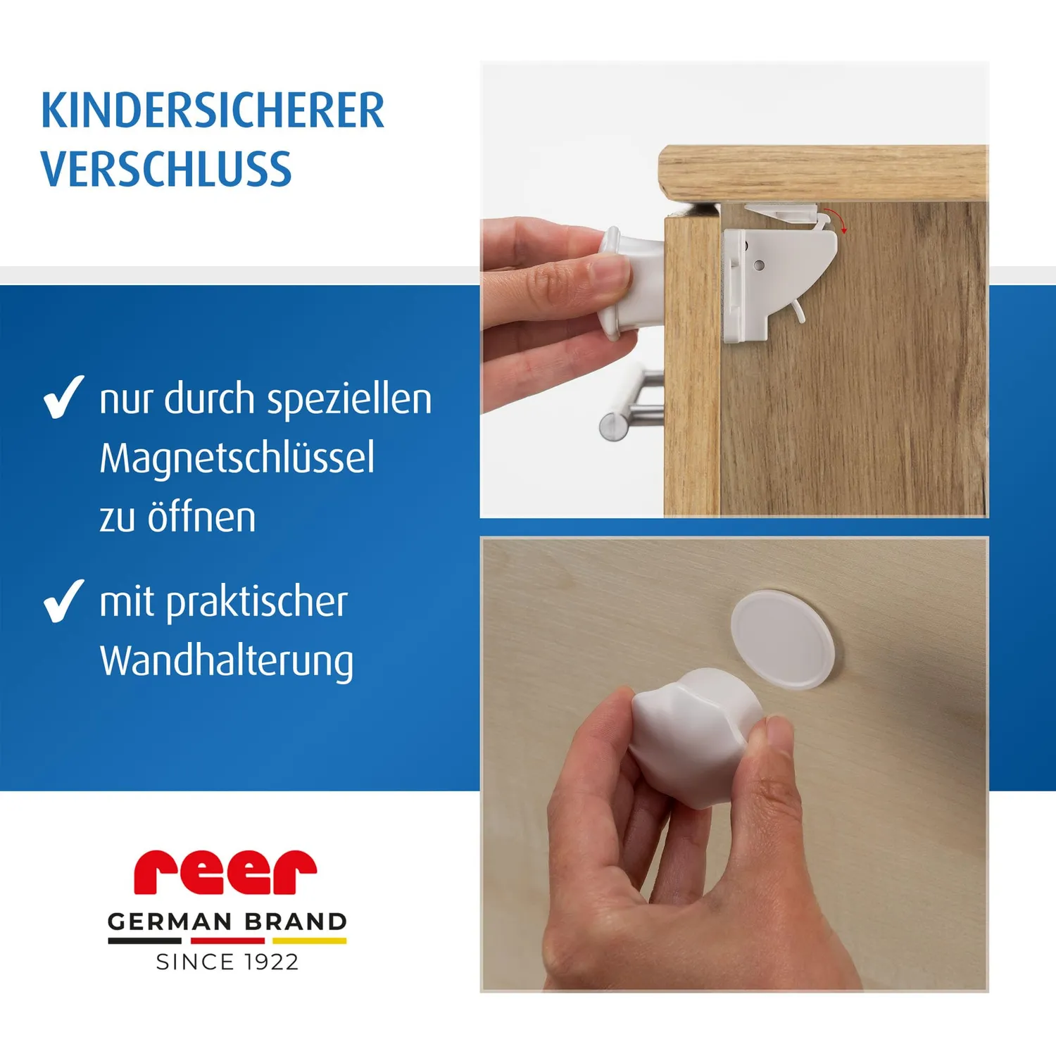 reer Magnetschloss Kindersicherung weiß 8 Stück Set