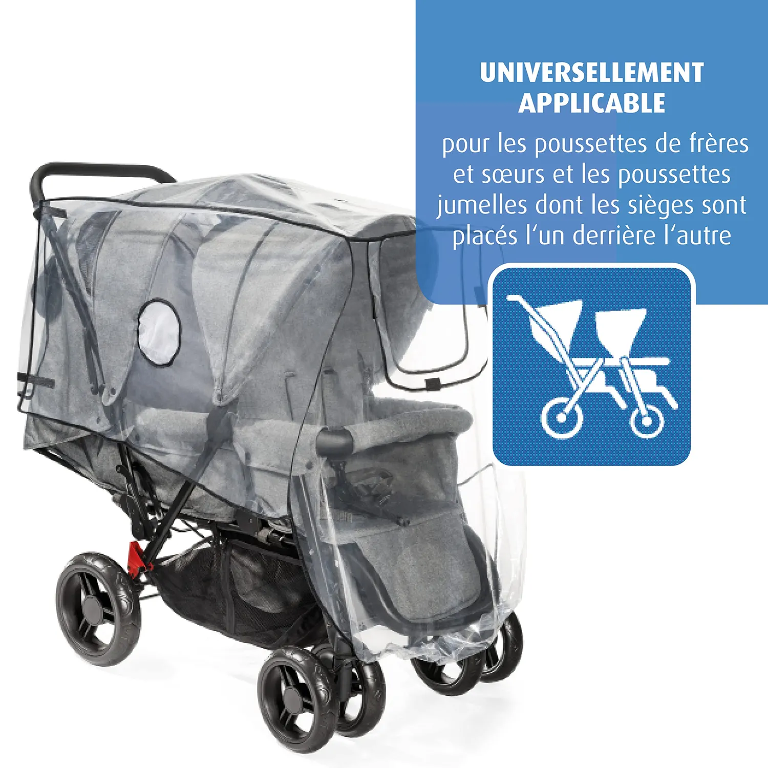 reer RainCover Duo Regenschutz Zwillingswagen PVC-frei
