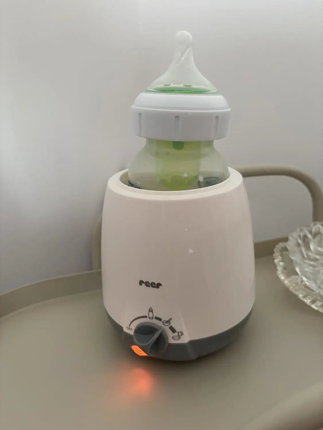 reer Simply Hot Flaschenwärmer Weiß Grau Wasserbad