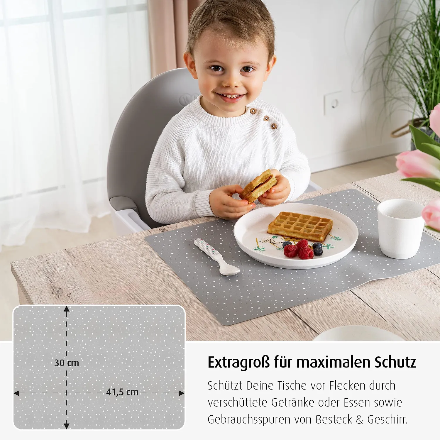 Reer Eat'n Tidy 25021 Tischset Silikon grau rutschfest