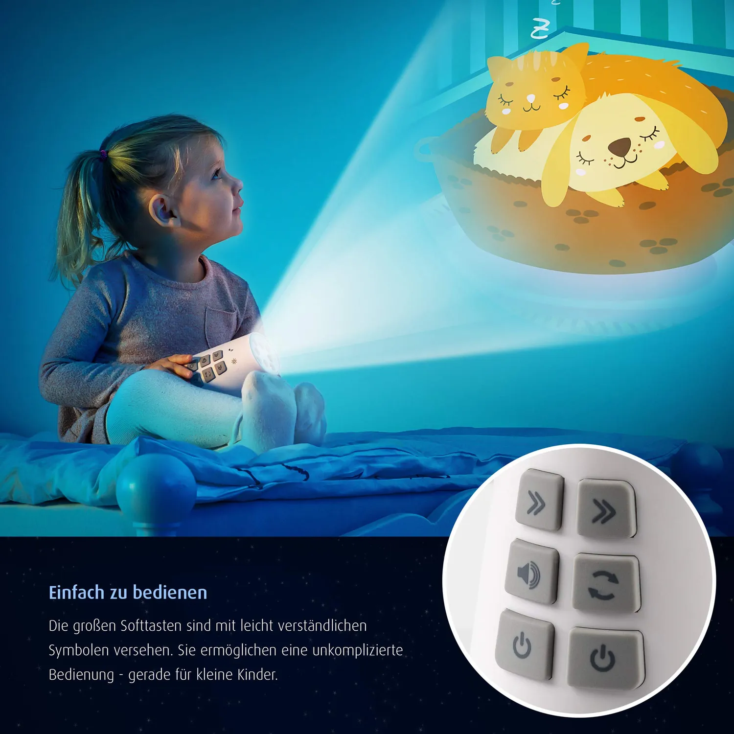 Reer DreamBeam Motivprojektor weiß mit 24 Bildern
