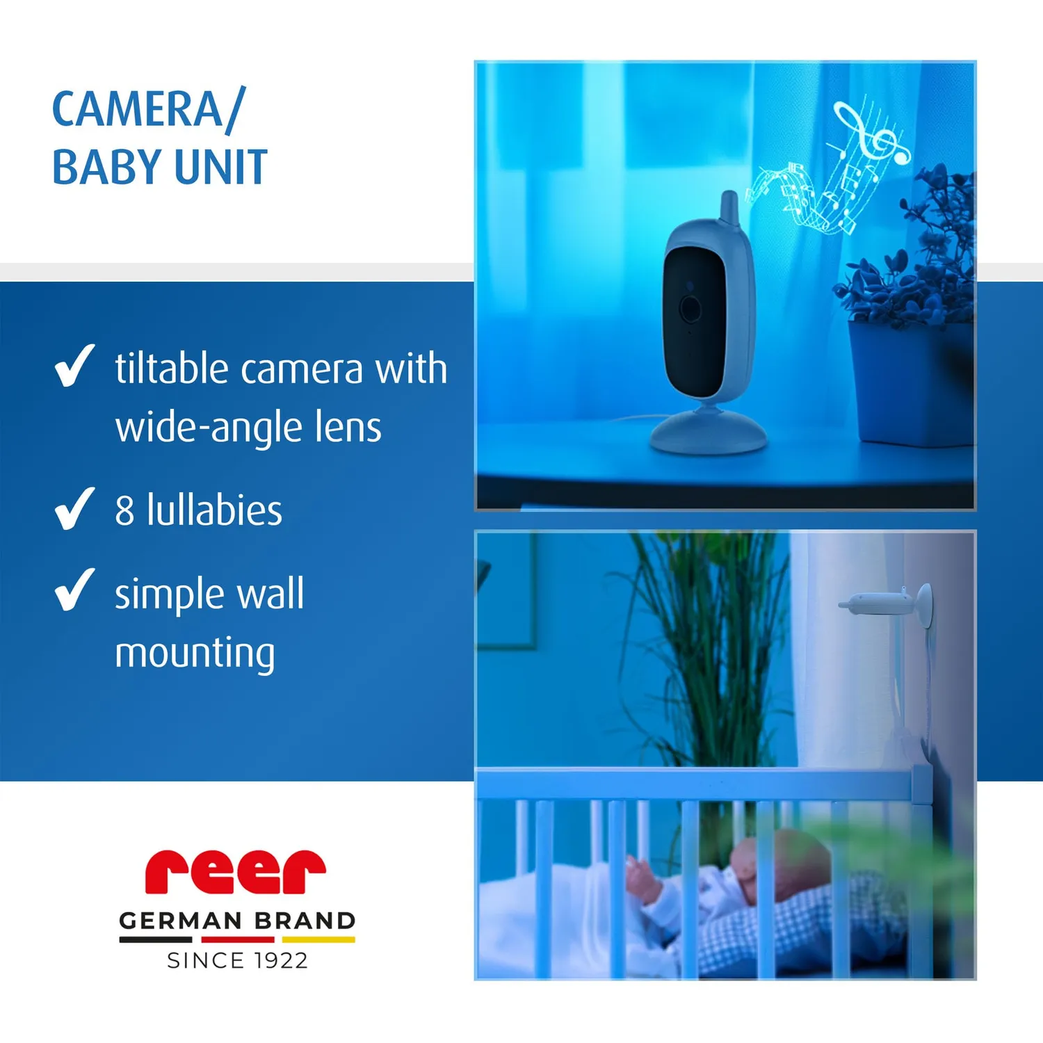 Reer BabyCam S Video-Babyphone 300m Nachtsicht Eco-Modus