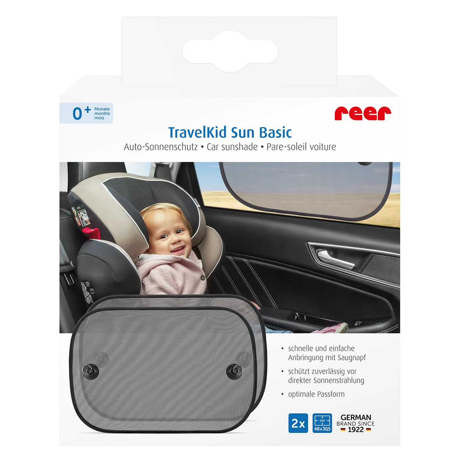 reer Travelkid Sun Basic Auto-Sonnenschutz 2er schwarz