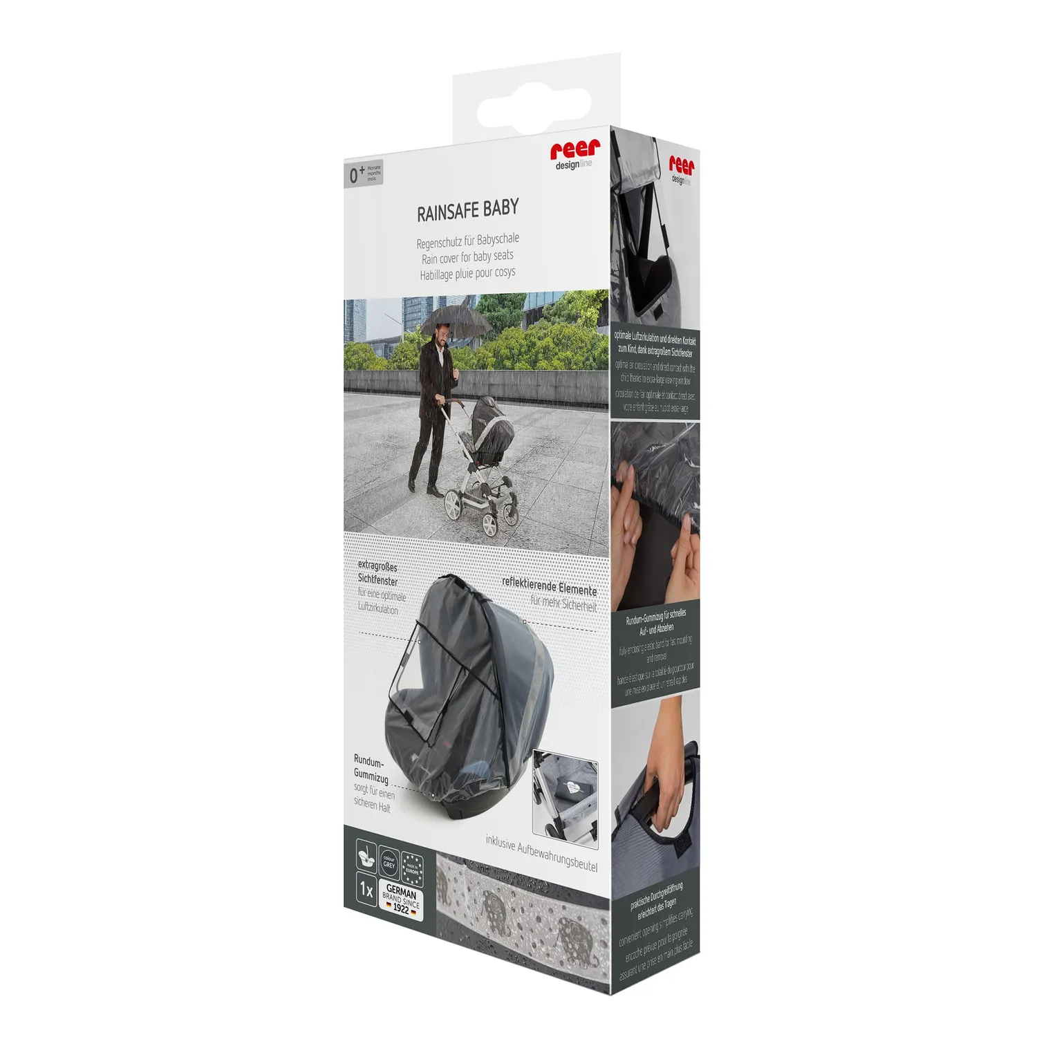 Reer DesignLine RainSafe Regenschutz Babyschale PVC-frei Tasche