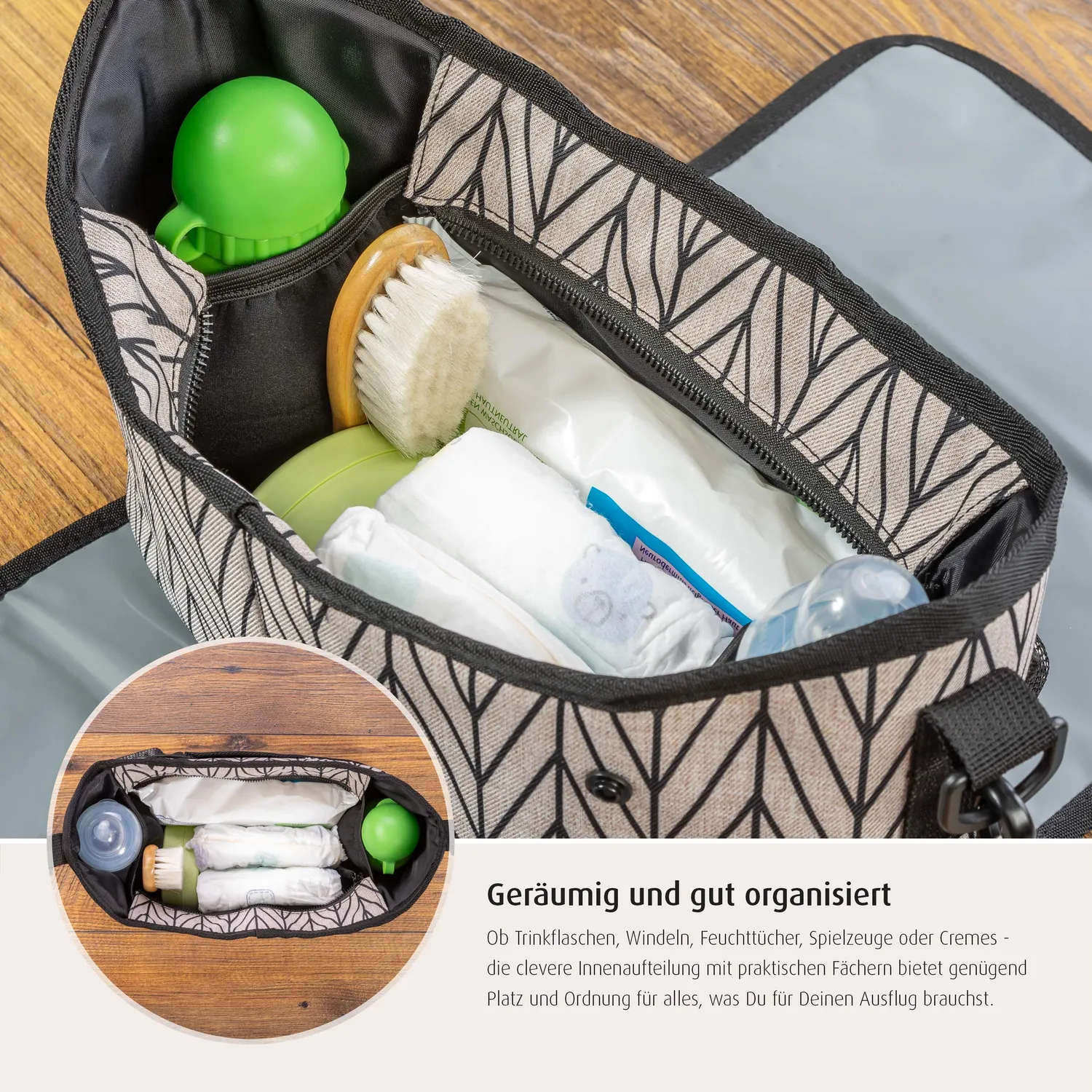 reer Clip&Go Vario Kinderwagen-Organizer mit Wickelauflage