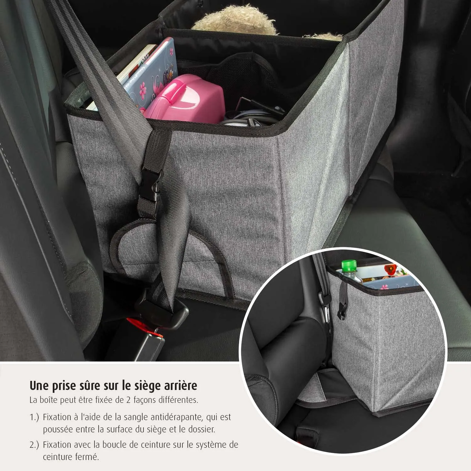 reer TravelKid Box Rücksitz-Autobox grau 46 cm