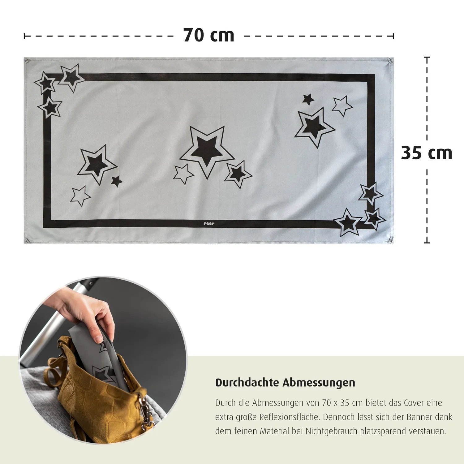 Reer MyBuddyGuard Kinderwagen Reflektor-Banner grau