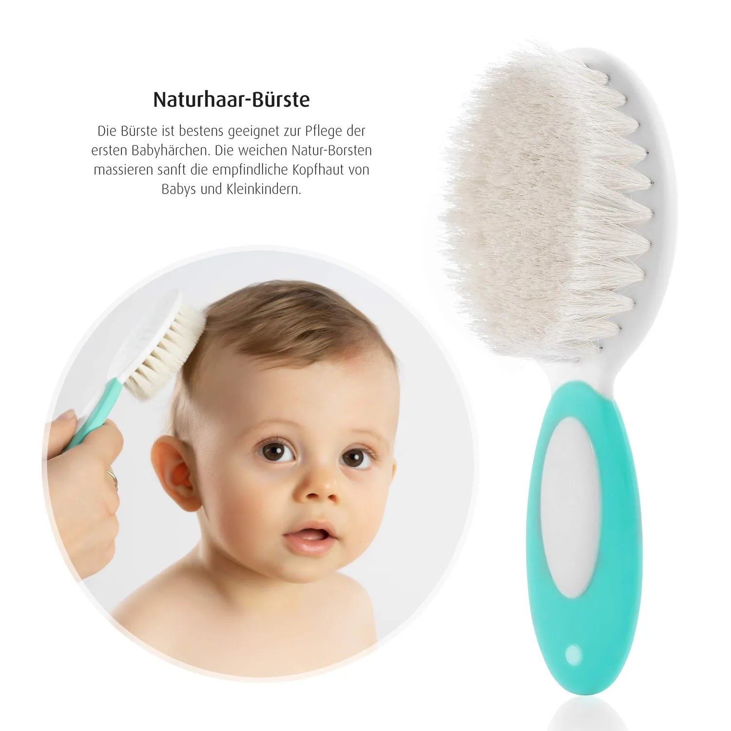 Reer BabyCare Babypflegeset 5-teilig Naturborsten Etui