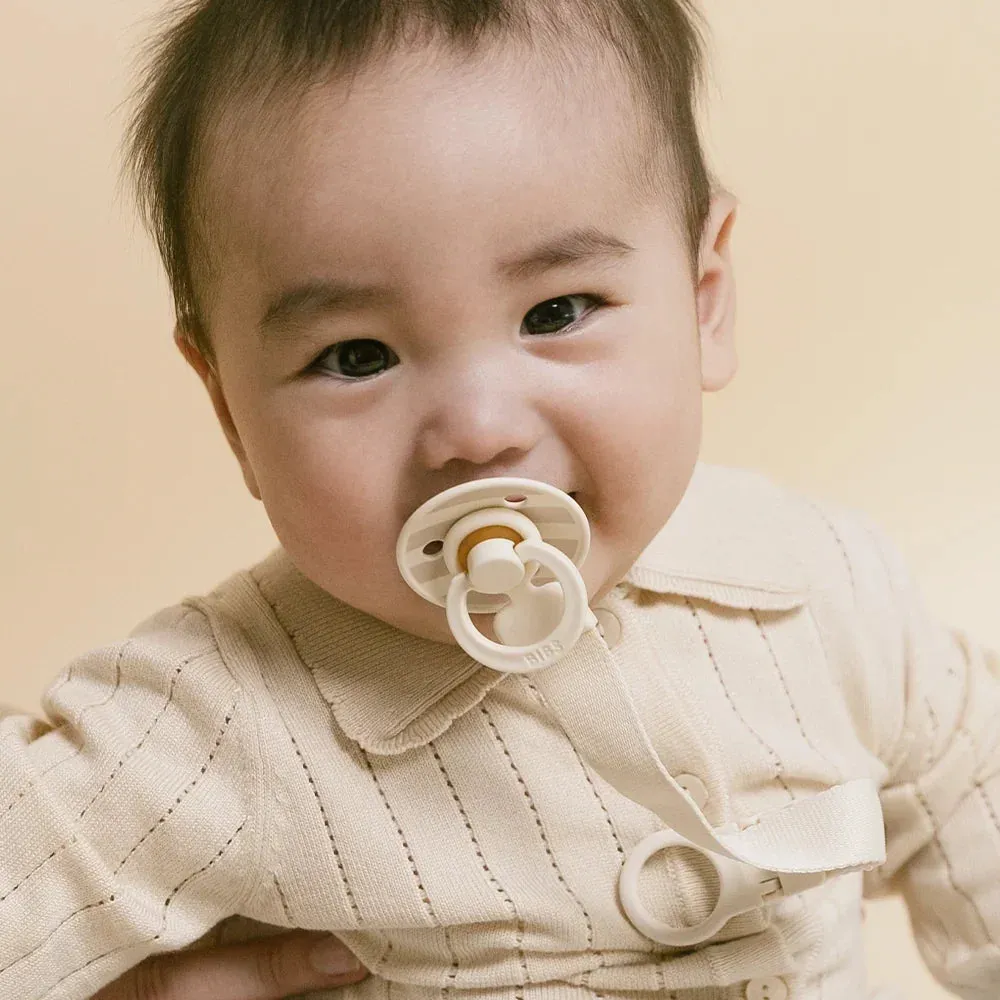 BIBS Colour Schnuller und Clip Geschenkset Ivory 2-teilig