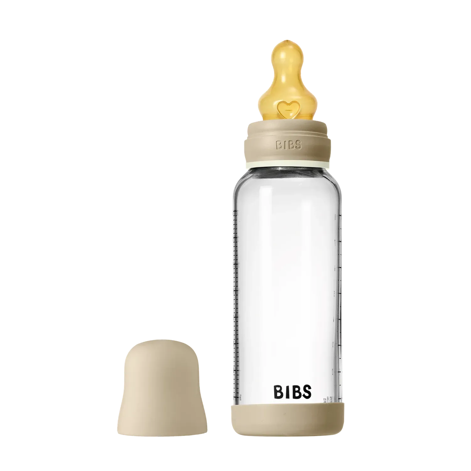 BIBS Glas Babyflasche Glow Set 240 ml Vanilla Latex