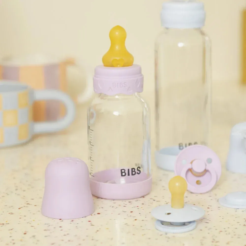 BIBS Boheme Baby Glasflasche 120 ml Violet Sky Latex