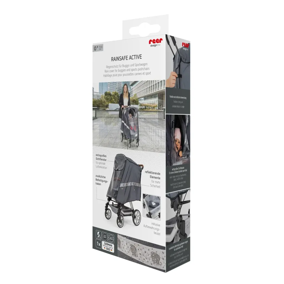 Reer DesignLine RainSafe Activ Regenschutz Buggy Reflektierend