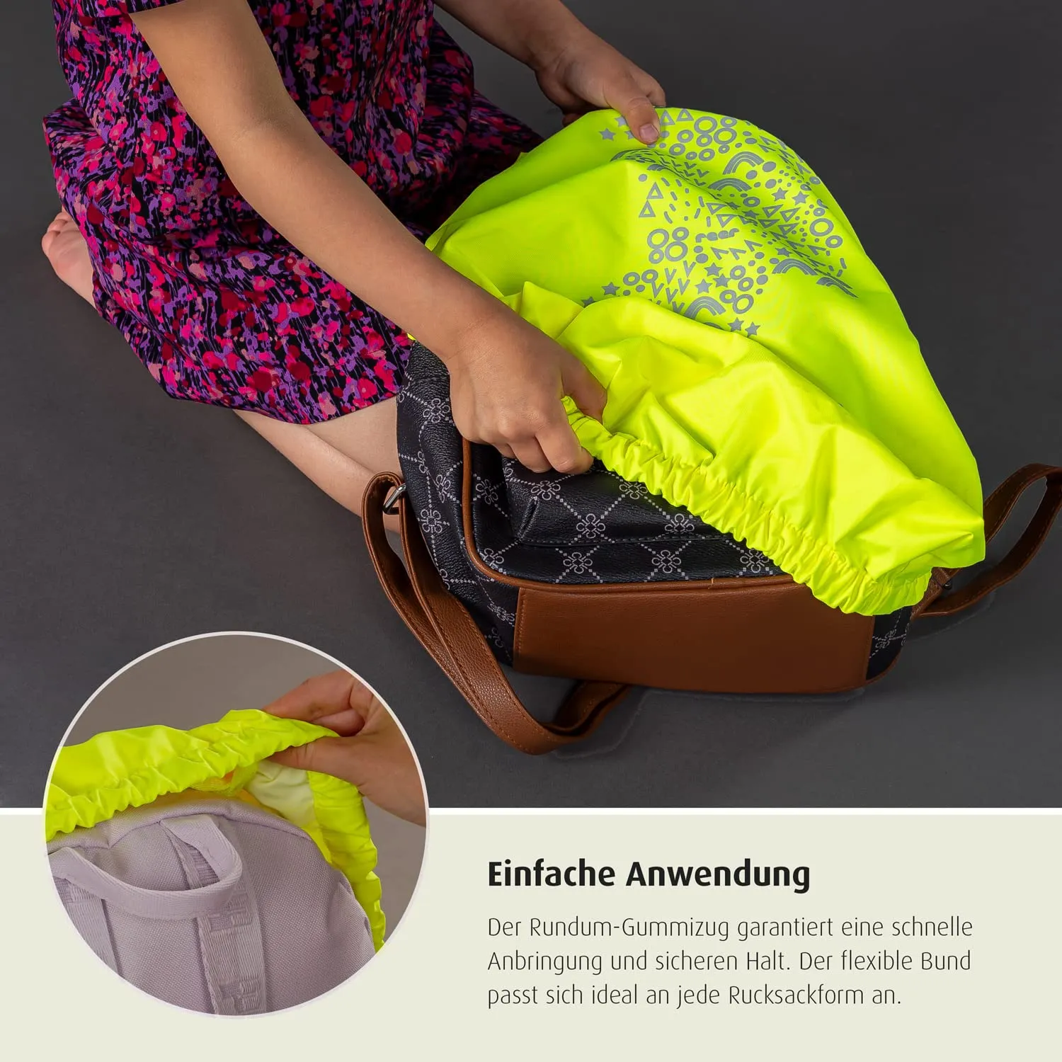 reer MyBuddyGuard Rucksackcover M Regenhülle neongelb
