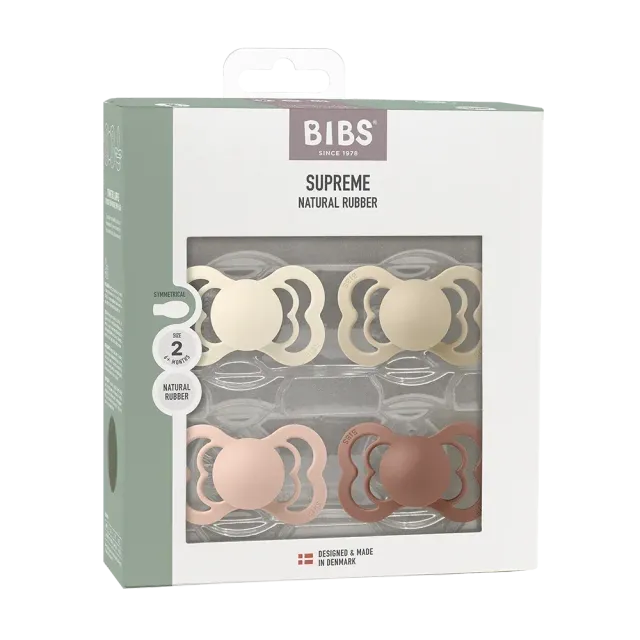 BIBS Supreme Schnuller 4er Ivory Vanilla Blush Woodchuck