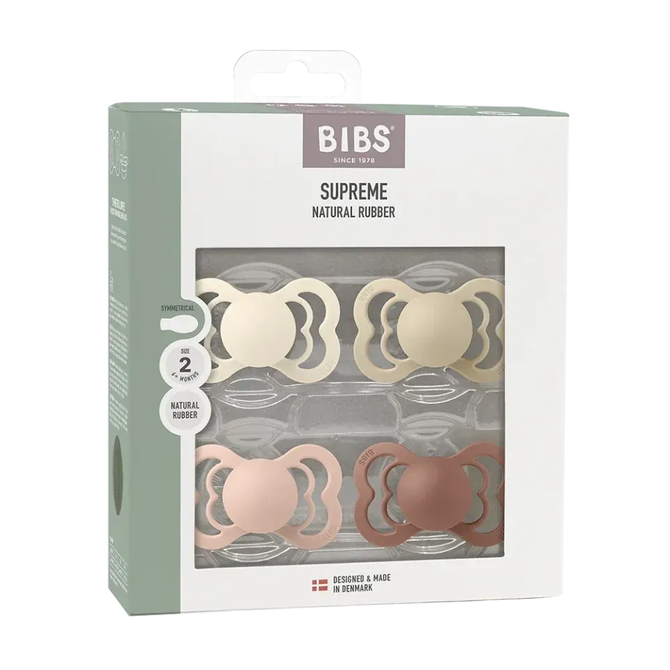 BIBS Supreme Schnuller 4er Ivory Vanilla Blush Woodchuck