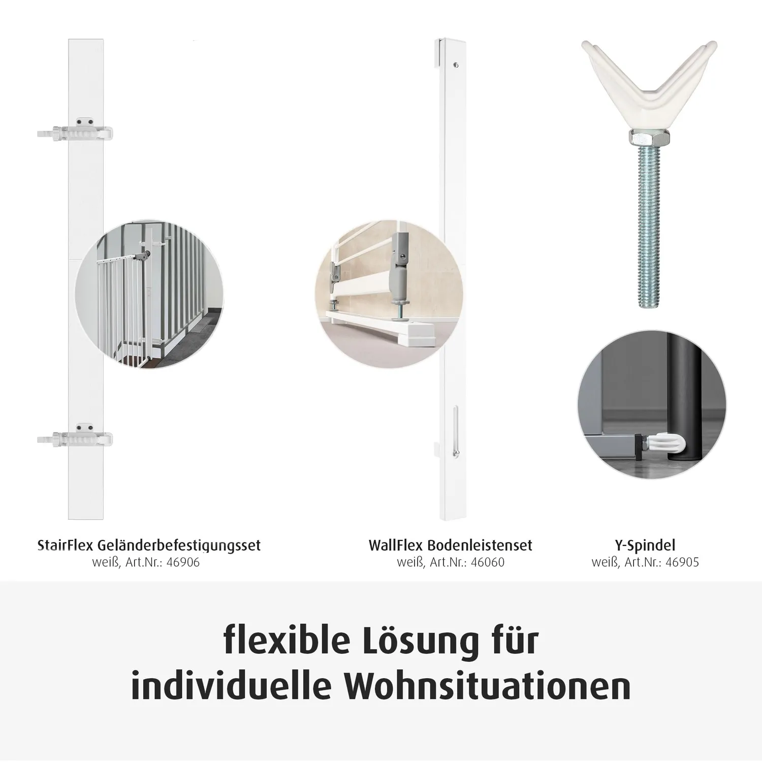 Reer WallFlex Abstandhalter Fußleiste Türgitter Weiß Holz