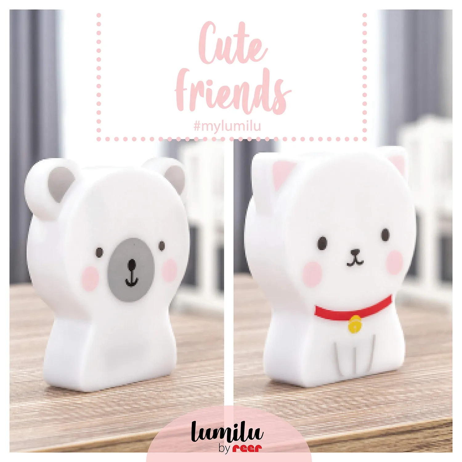 reer lumilu Cute Friends Katze Nachtlicht weiß